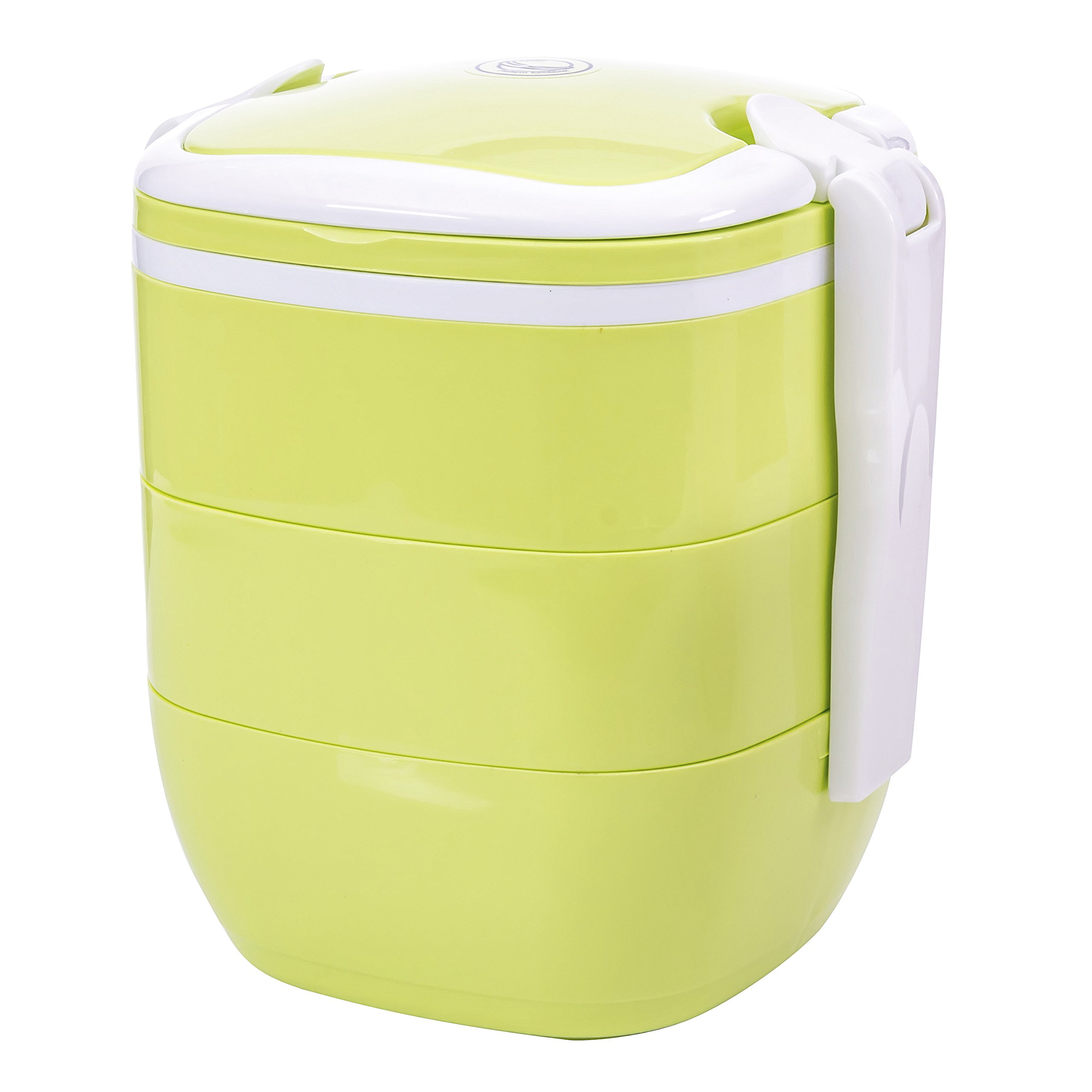 Tenby Living 3-Tier Insulated Lunch Box - Eco-Friendly Green Bento Box for Office, School & Picnics | Leak-Proof & Durable Food Container