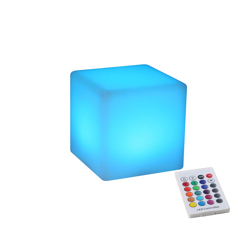 YESIE 4-Inch Cordless LED Cube Night Light with Remote Control - 16 Color Changing Rechargeable Mood Lamp, Glowing Tesseract Cube for Home Decor, Bedroom, Bar & Cafe Table Centerpiece | Soft Illumination for Relaxation & Ambiance