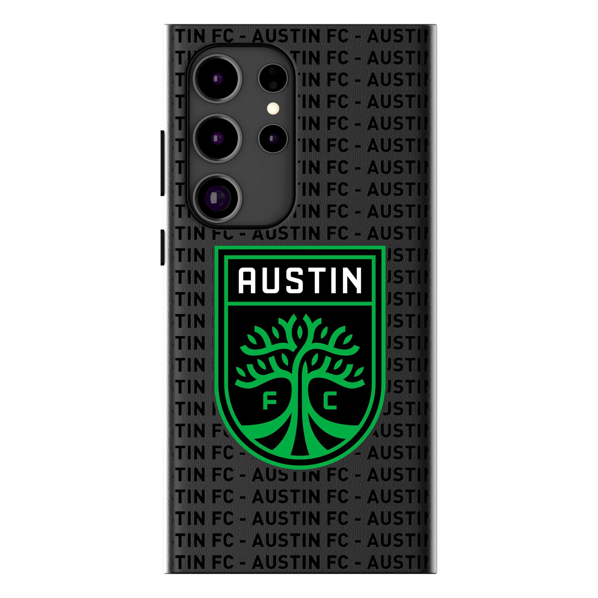 Austin FC Text Backdrop MagSafe Compatible Phone Case for Samsung Galaxy S21/S22/S23 - Perfect for Soccer Fans & Game Day Support