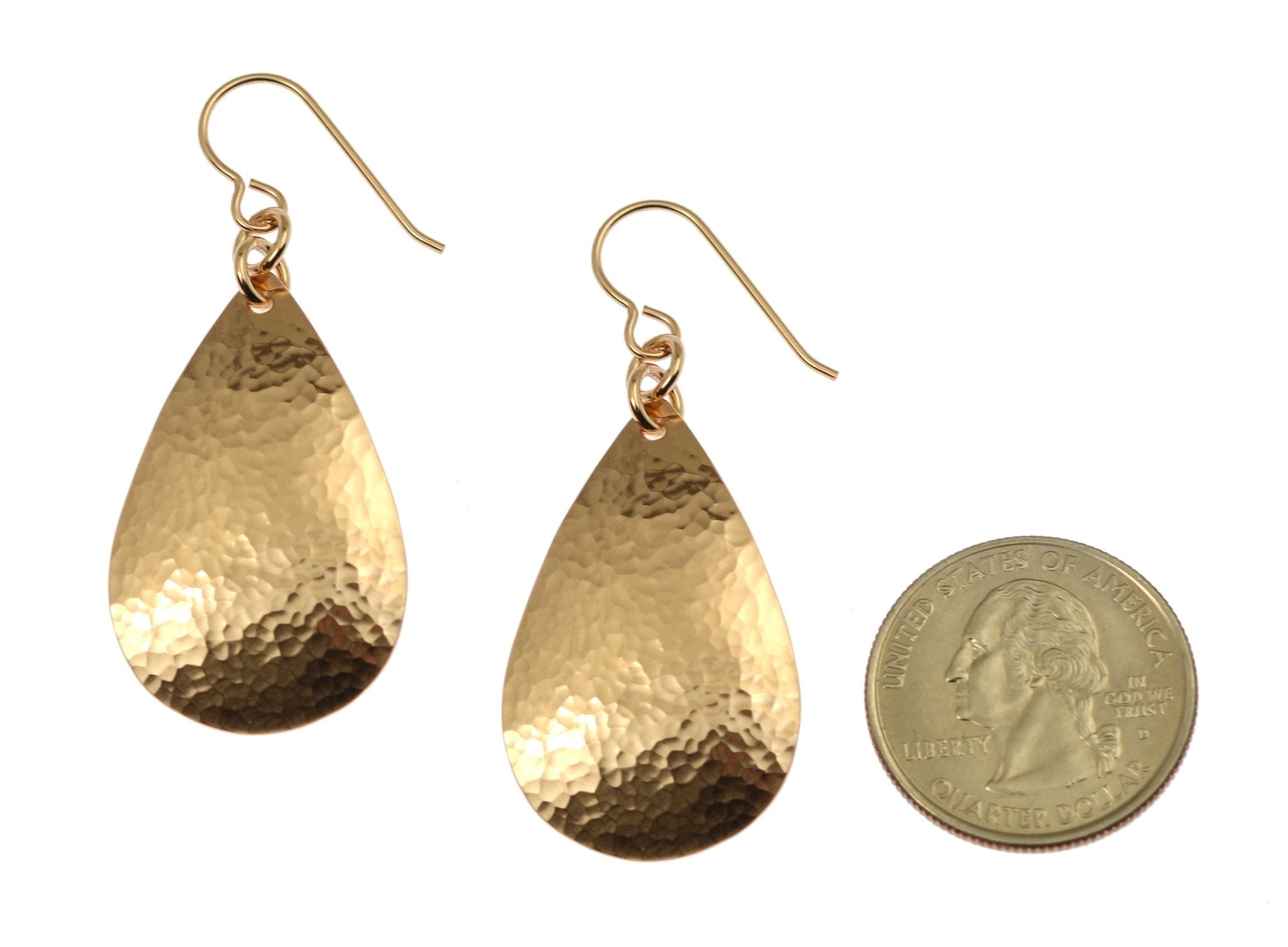 Handmade Hammered Bronze Teardrop Earrings for Women - Boho Chic Dangle Earrings - Hypoallergenic Jewelry Gift Idea - Perfect for Weddings, Parties & Everyday Wear