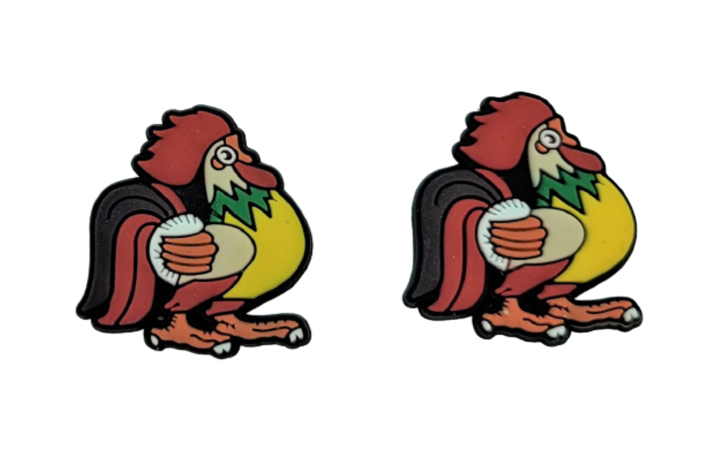 Rooster Shoe Charms for Crocs - Set of 2 Cute Chicken Jibbitz Shoe Accessories | Perfect for Kids & Adults Crocs Decor, Gifts, and DIY Customization