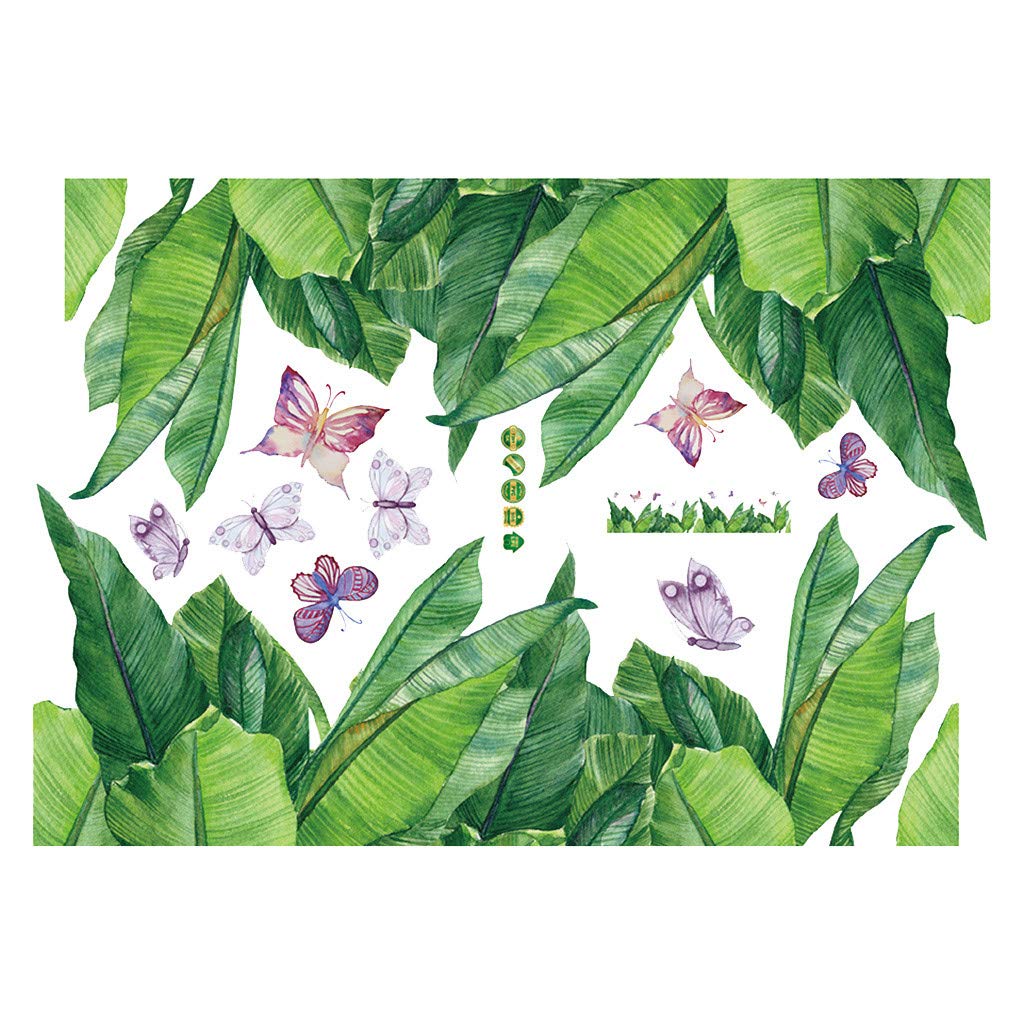 DFDGBD Inkjet Home Plant Background Wall Stickers - Self-Adhesive Flower Wall Decals for Room Decor, Dormitory, Living Room, Bedroom (Purple, Green, One Size) - Perfect for DIY Home Decor, Nursery, Office & Party Backdrop