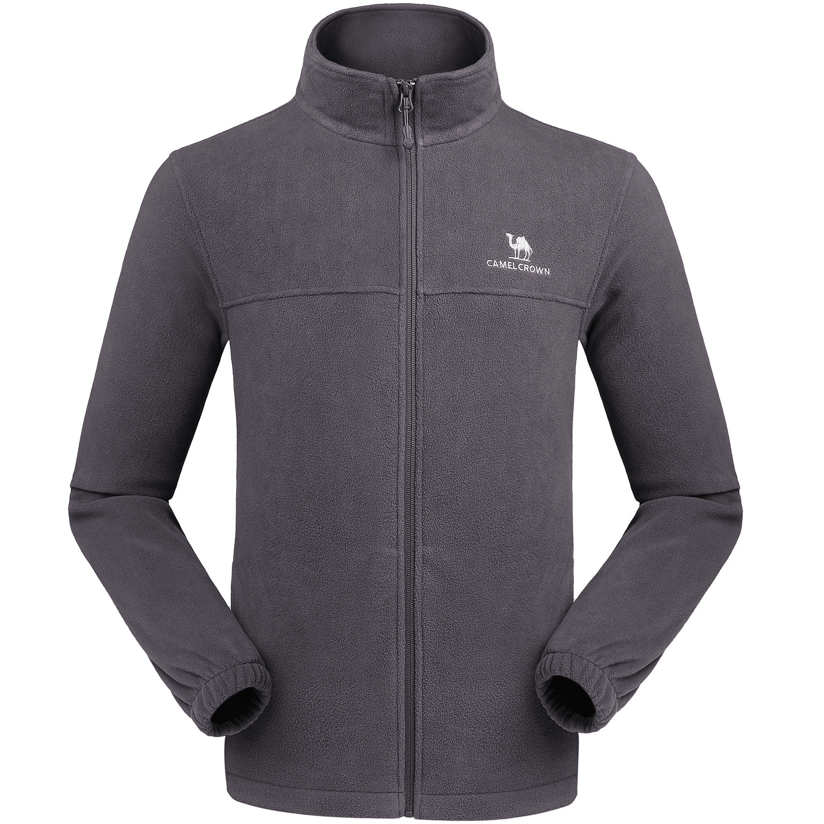 CAMEL CROWN Men's Lightweight Fleece Jacket with Full Zip & Pockets - Soft Polar Fleece Winter Warm Pullover for Outdoor Hiking, Camping & Casual Wear