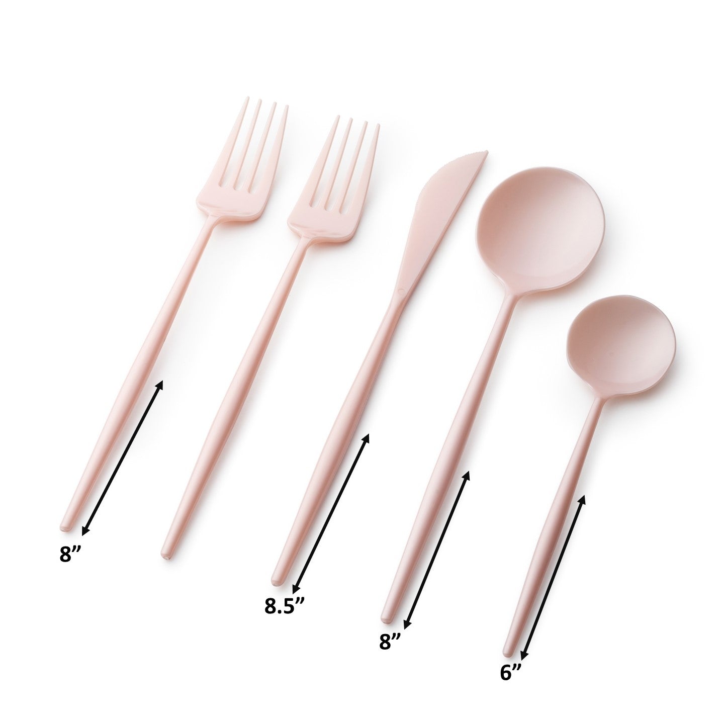 Noble Collection Pearl Pink Flatware Set - 40-Piece Silverware for 8 Place Settings - Elegant Dinnerware for Weddings, Parties & Formal Dining