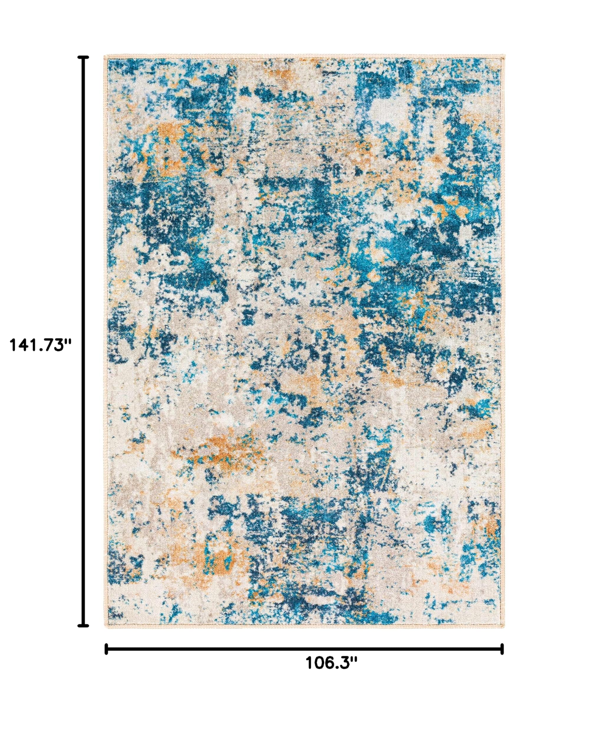 Hauteloom Kabarnet Machine Washable Area Rug - Blue, Brown, Red - 8'10
