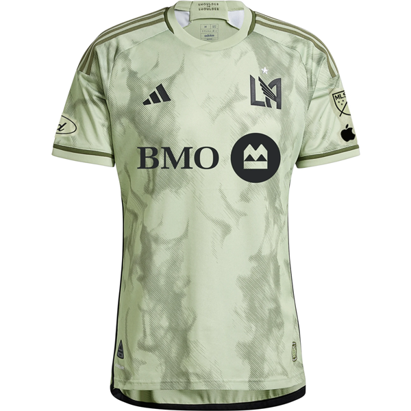 Adidas LAFC Authentic Denis Bouanga Away Soccer Jersey with MLS, Apple TV & Ford Patches 2024-2025 Season - Magic Lime - Perfect for Matchdays, Fan Events & Collectors