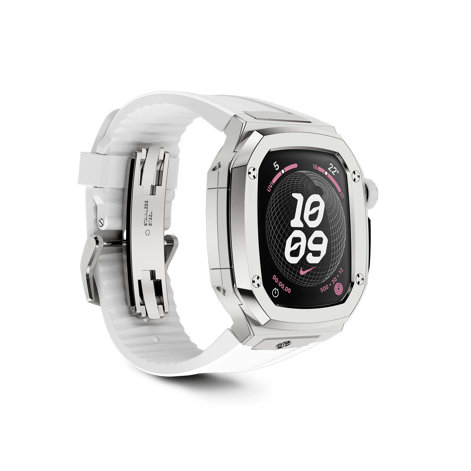 Apple Watch Case for Series 7/8/SE - Slim Protective Cover with Tempered Glass Screen Protector, Silver | Perfect for Gym, Running & Outdoor Activities
