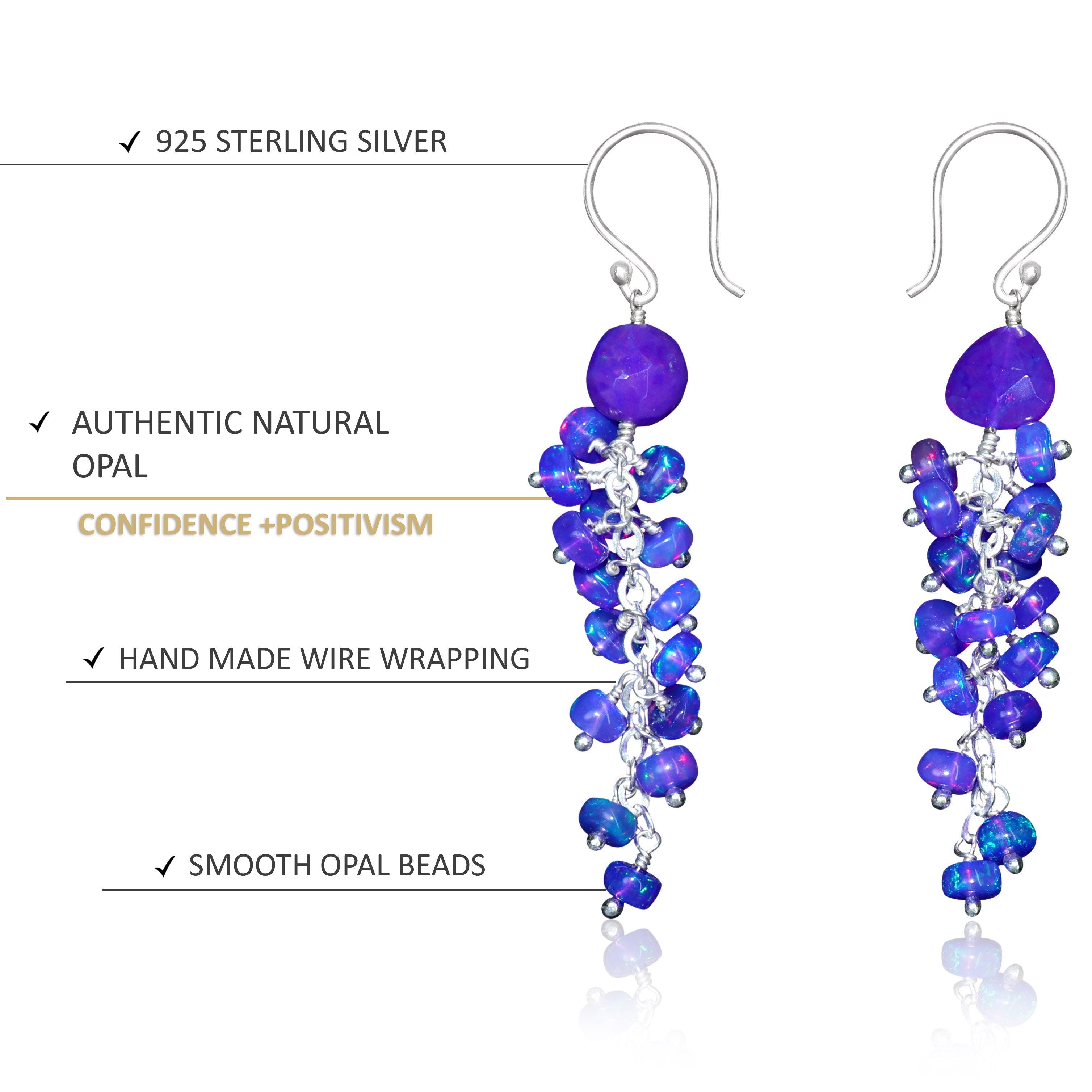 Lavender Opal Handmade Drop and Dangle Earrings for Women | Boho Chic Jewelry | Perfect for Weddings, Parties & Everyday Wear