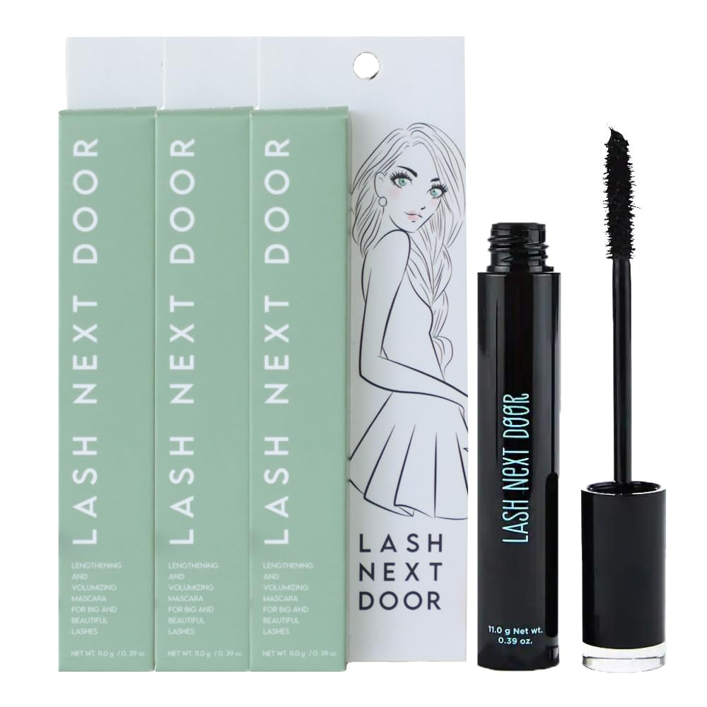 Waterproof Volumizing Mascara - Black Lengthening & Thickening Mascara for Clump-Free Lashes | Smudge Proof & Long Lasting | Perfect for Daily Wear, Special Occasions & Photography | by Brooklyn and Bailey (3 Pack)