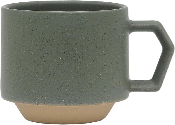 Stackable Ceramic Coffee Mug and Tea Cup - 9.5 Oz, Dishwasher & Microwave Safe, Khaki - Perfect for Home, Office, and Gifts