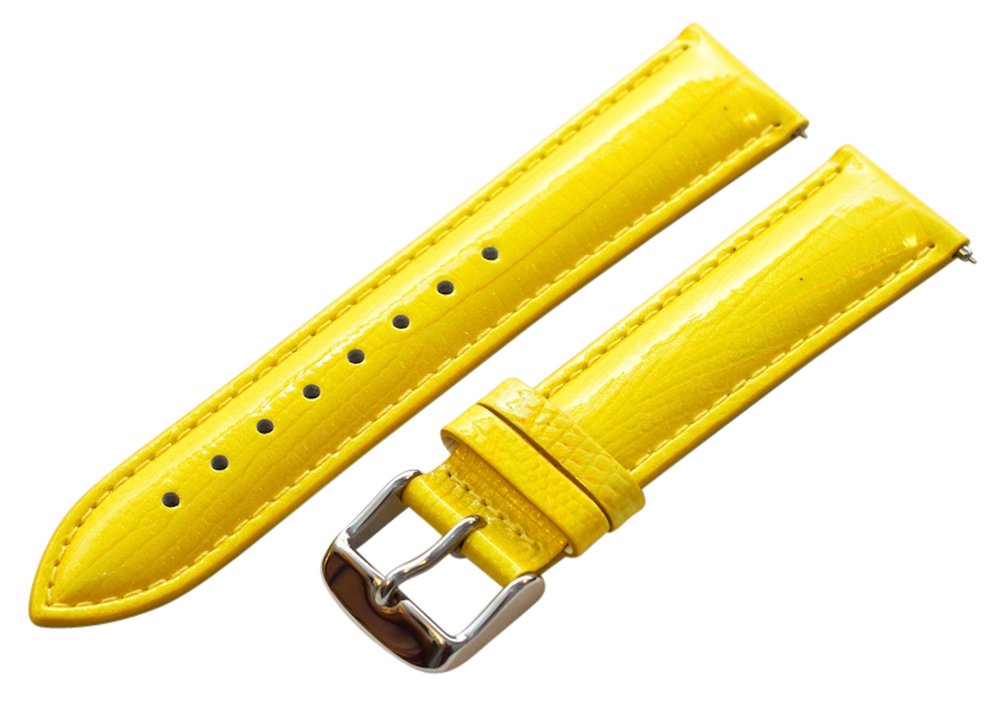 Clockwork Synergy - (12-Piece Set) 2-Piece Stainless Steel Leather Lizard Grain Interchangeable Replacement Watch Band Strap 16mm - Perfect for Dress Watches, Casual Wear & Watch Collectors