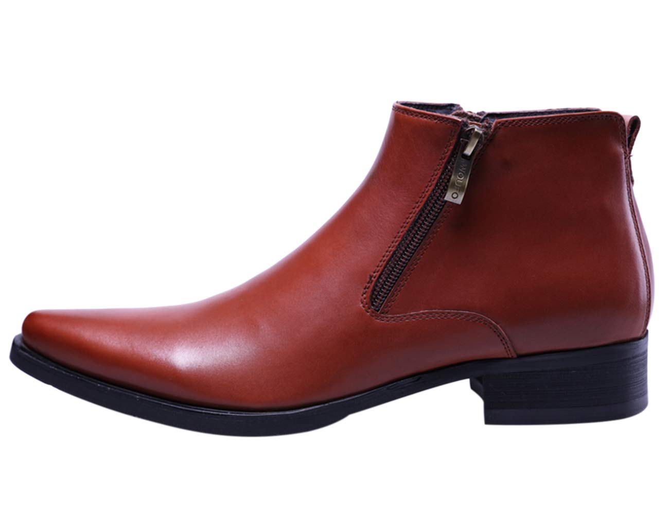 Men's Genuine Leather Ankle Boots - Fashion Pointed Toe Dress Shoes with Zipper for Casual Wear | Perfect for Office, Dating & Night Out