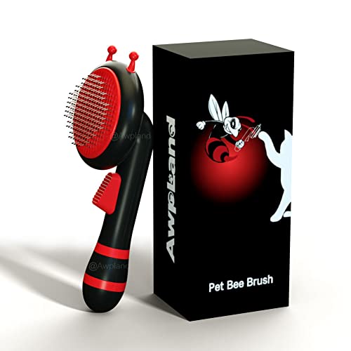 Pet Self Cleaning Slicker Brush for Dogs & Cats - Gentle Grooming Brush for Shedding, Mats & Tangled Hair - Perfect for Puppies, Rabbits & All Hair Types - Ideal for Daily Pet Care & Coat Maintenance at Home
