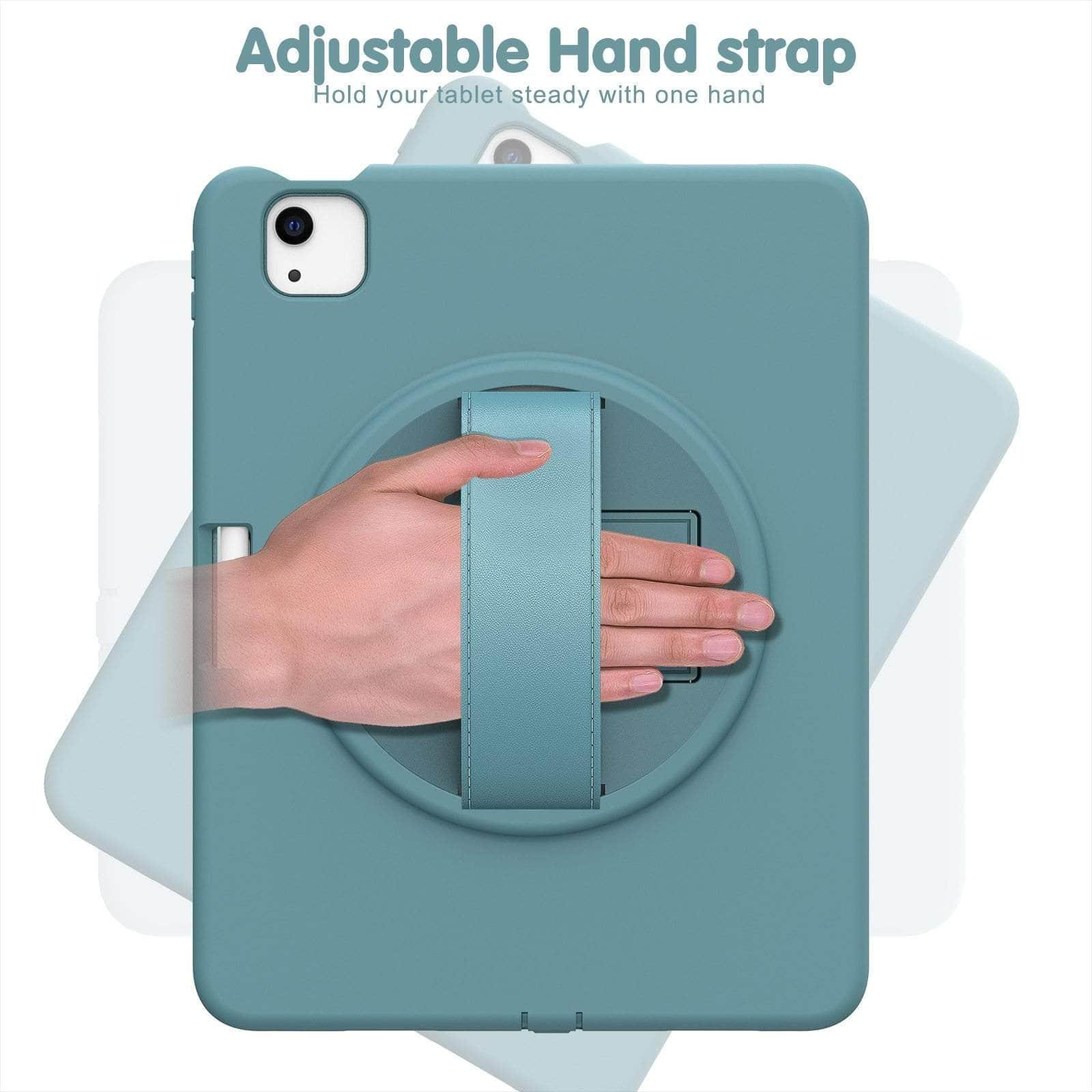 Durable Silicone Case for iPad Air 5 - Shockproof Protective Cover with Hand Strap | Perfect for Outdoor Use, Travel & Work