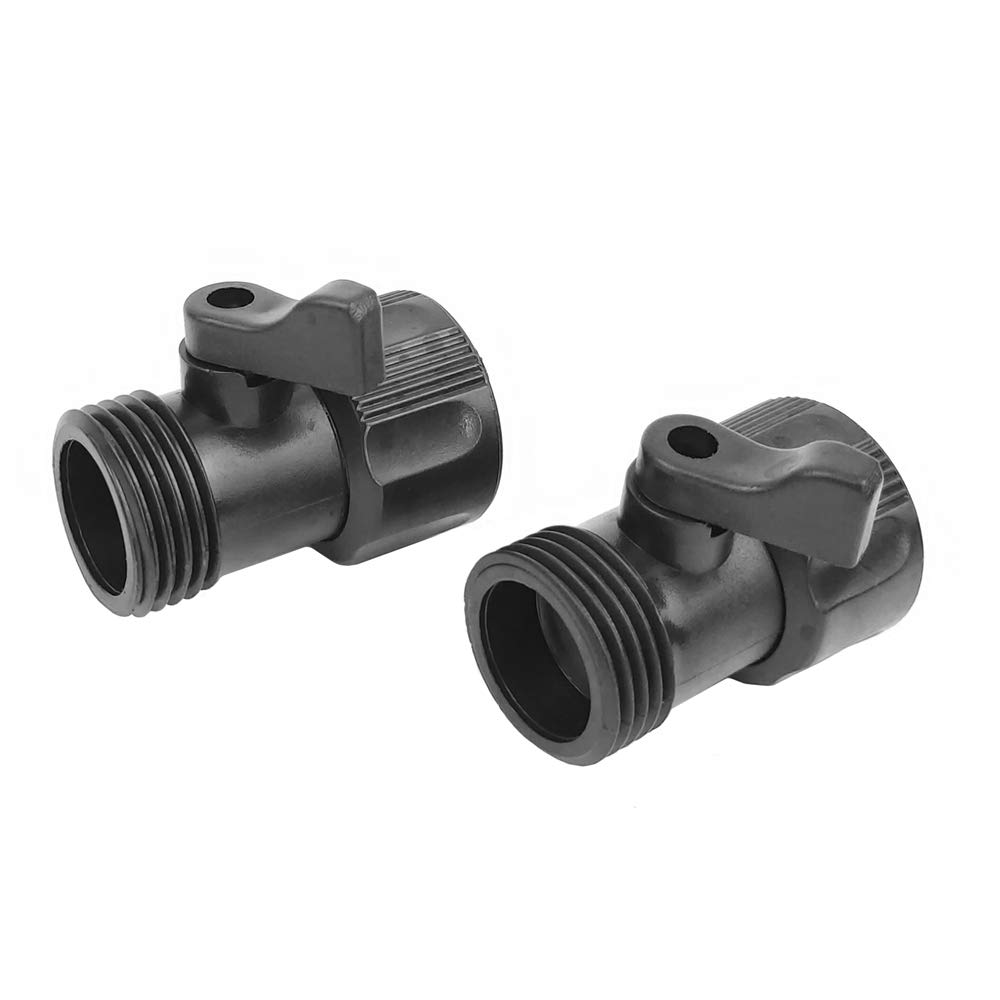 4 Pack Garden Hose Shut Off Valve - 3/4 Inch Thread Plastic Water Hose Connector with Ball Valve for Outdoor Faucet, Sprinkler System & Drip Irrigation