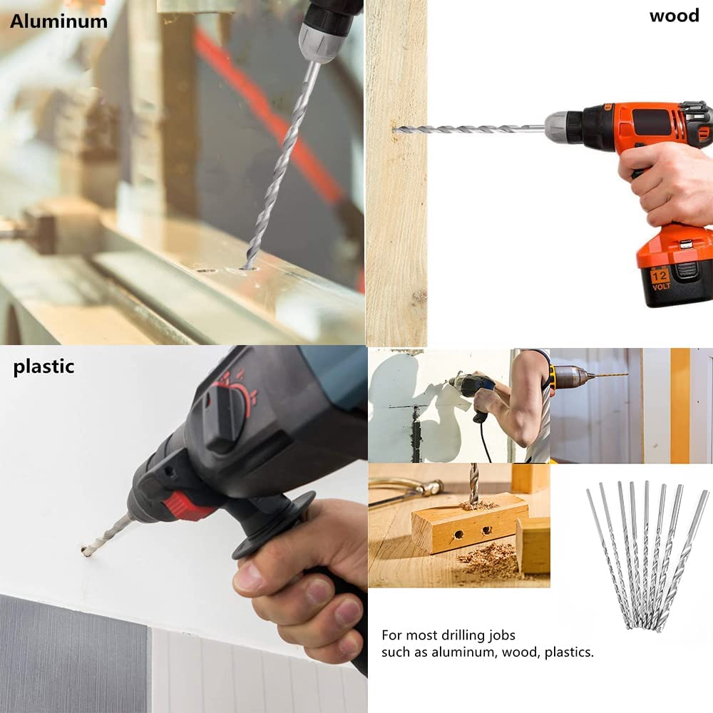 Auniwaig 2.3mm HSS Twist Drill Bit Set - 10pcs High Speed Steel Straight Shank Jobber Drill Bits for Steel, Aluminum Alloy - Perfect for Metalworking, Woodworking & DIY Projects