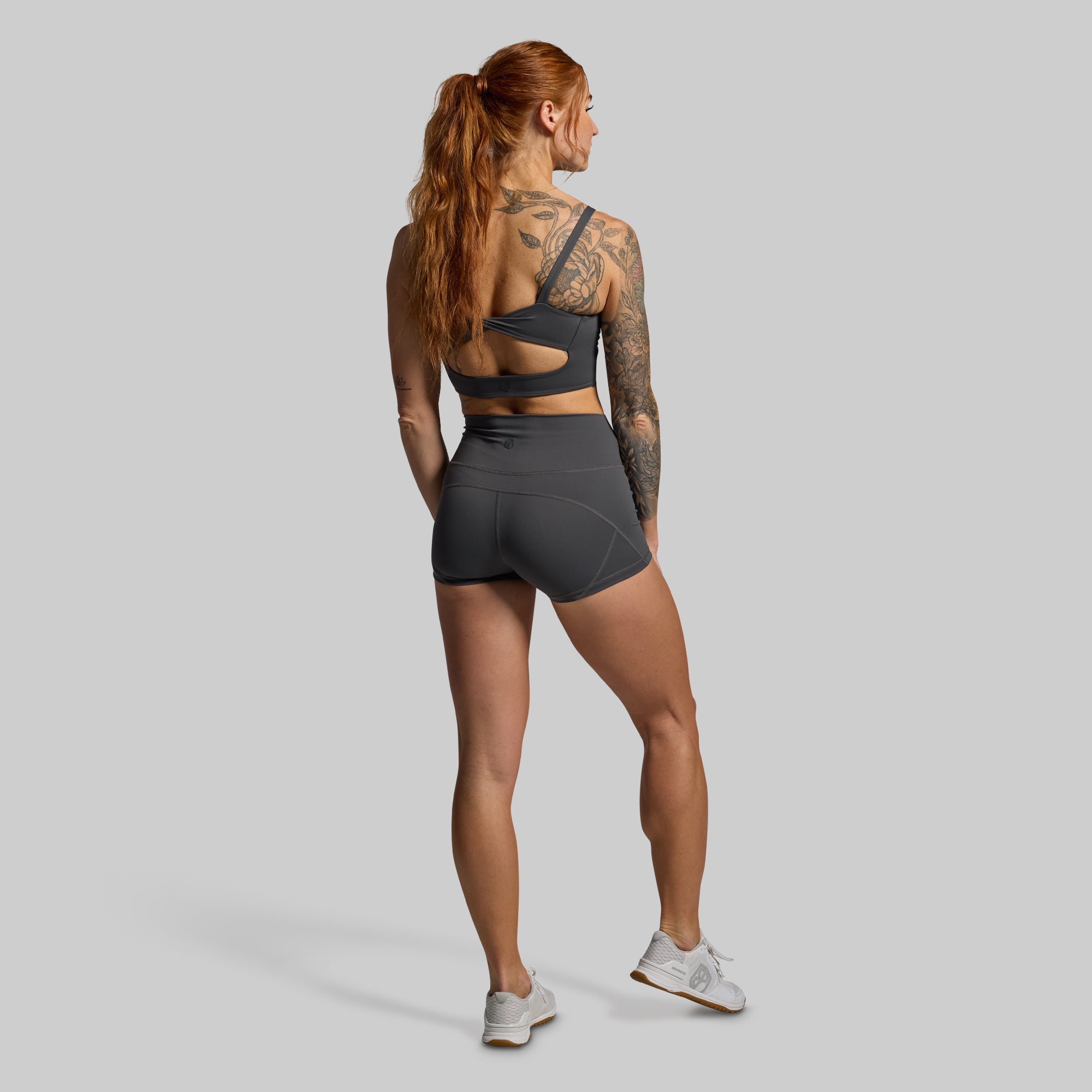 High Waist Booty Shorts for Women - Sexy Gym Workout Shorts (Gunmetal) | Perfect for Yoga, Running & Summer Outfits