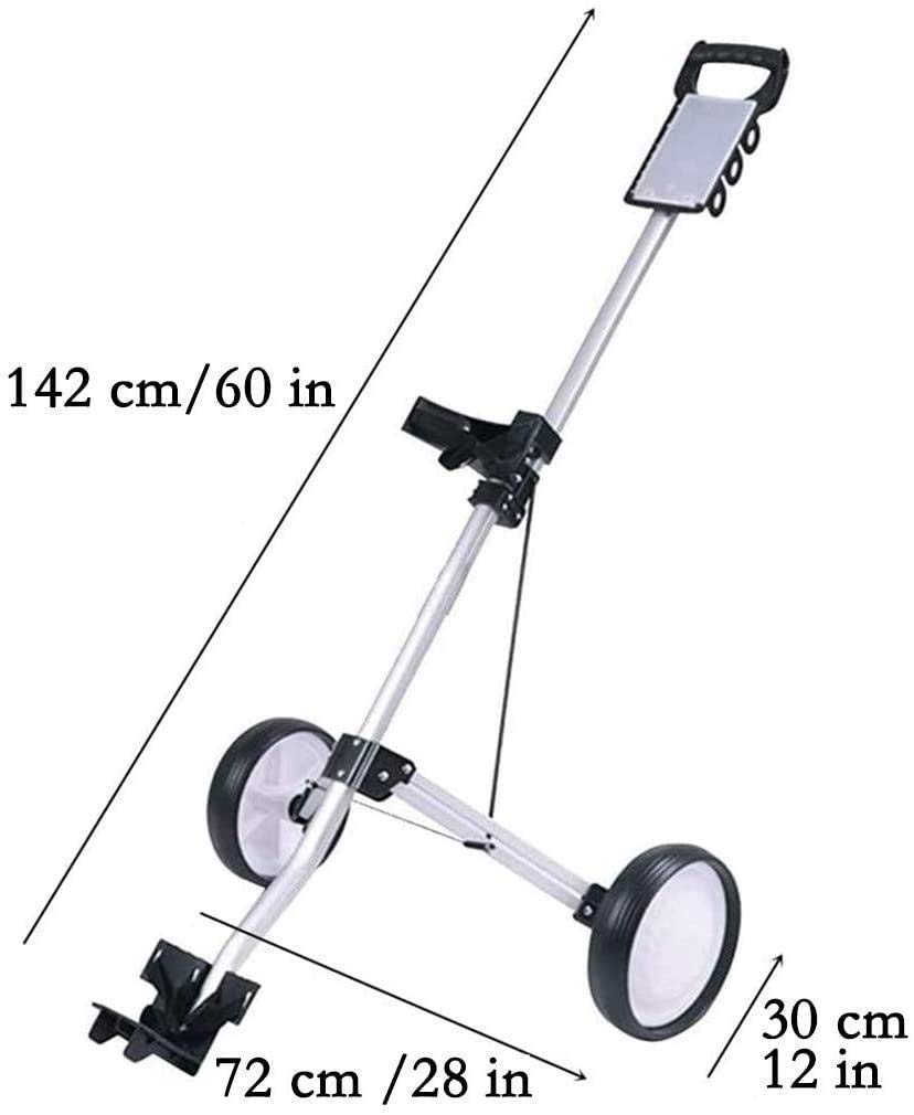 Lightweight 4 Wheel Foldable Golf Push Cart - One Second Open & Close Golf Trolley with Scorecard Holder & Bottle Cage - Perfect for Golfers on the Go, Practice Rounds & Course Convenience