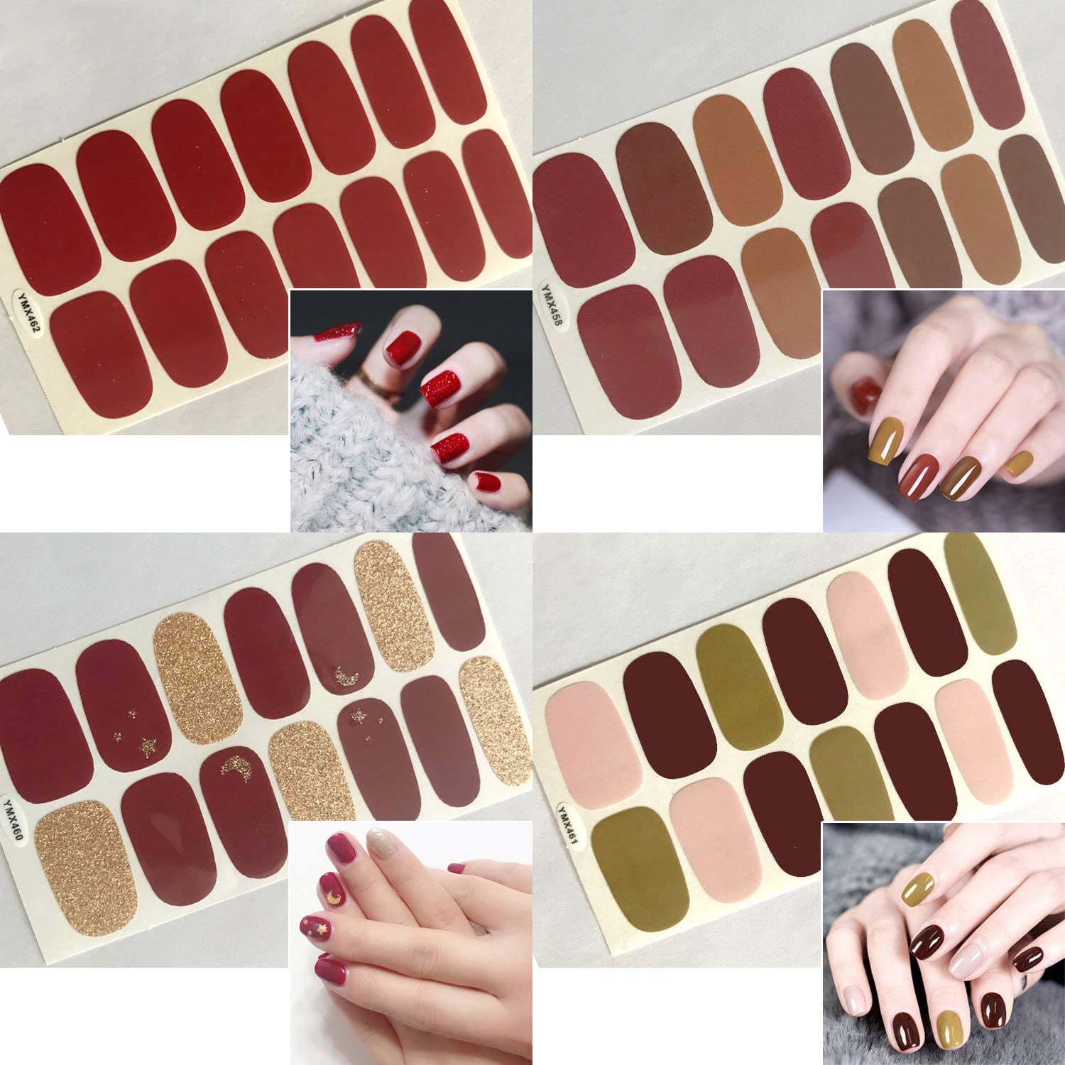 JERCLITY 24 Sheets Self-Adhesive Nail Polish Strips - Waterproof Press On Nail Wraps for Women, DIY Nail Art Stickers with Nail File | Salon-Quality Manicure Kit for Home, Travel & Special Occasions | Perfect for Weddings, Parties, Date Nights, Bridal Showers & Everyday Wear | Great Gift for Beauty Lovers | Use for DIY Nail Art, Home Spa Days, Girls' Night Out, Vacation Manicures & Quick Touch-Ups