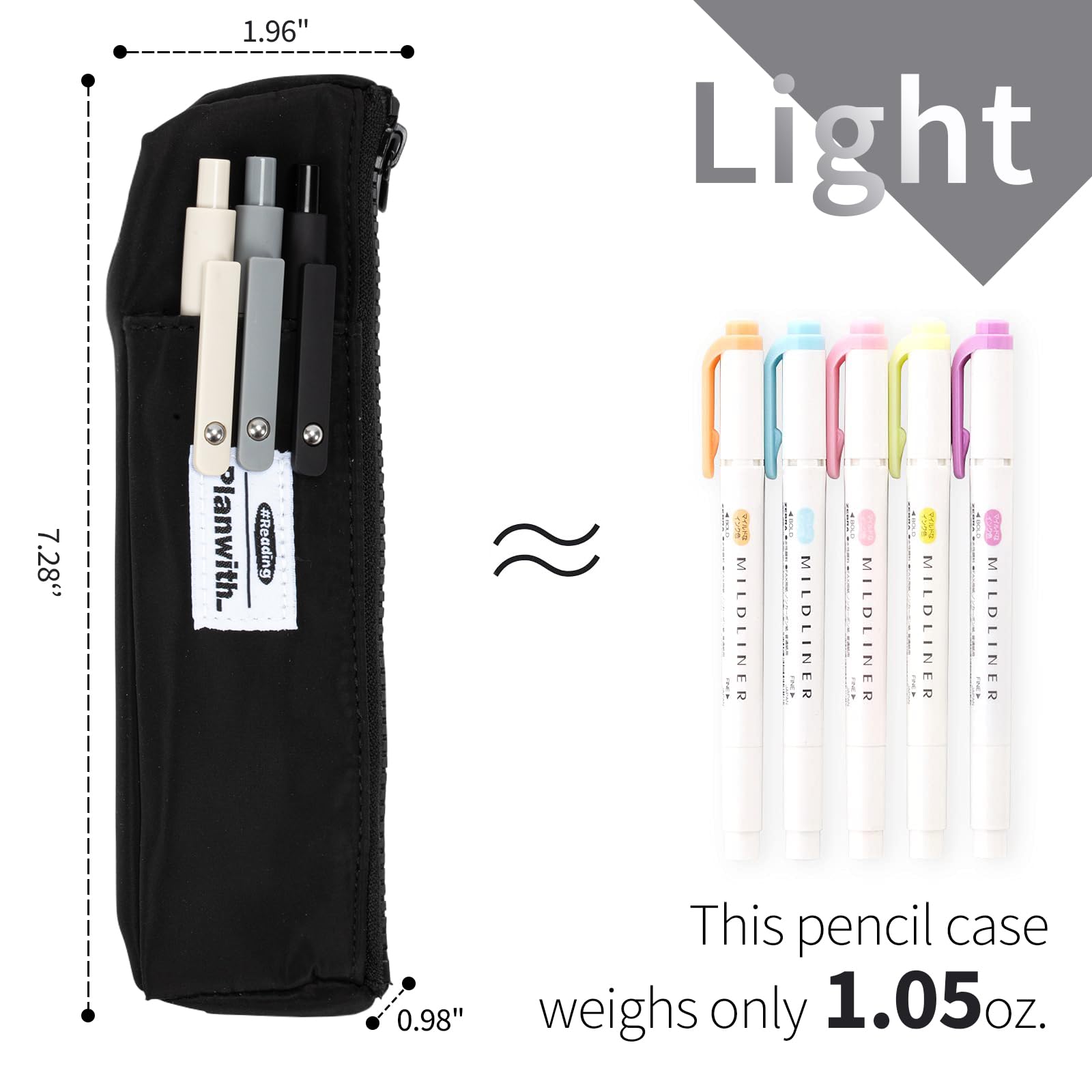 Adjustable Elastic Pen Holder for Notebook - Slim Zipper Pencil Pouch Organizer for Journals, School Supplies & Makeup | Perfect for Students, Office & Travel Organization