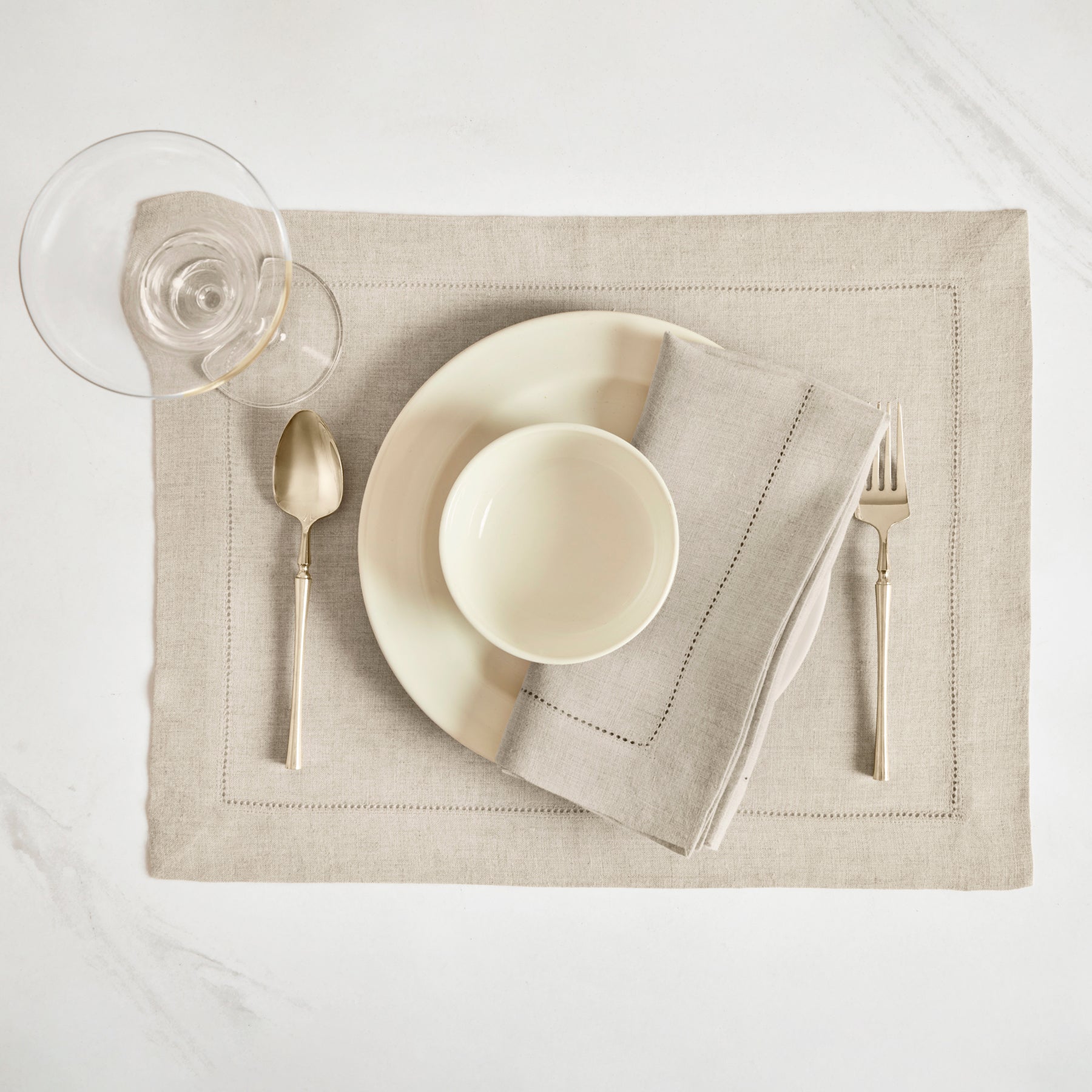 Sonoma Hemstitch Placemats Set of 4 - Premium Cotton Table Mats for Dining - Perfect for Dinner Parties, Holiday Meals & Home Decor