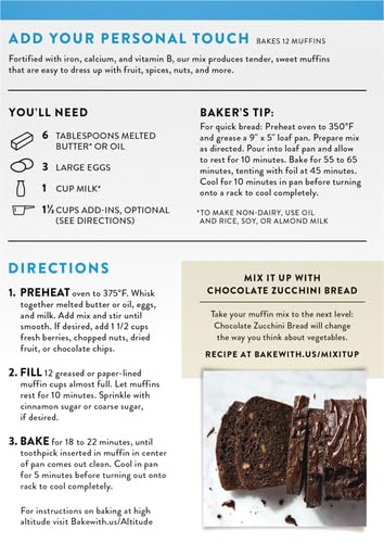 King Arthur Gluten Free Muffin Mix, 16 oz - All-Purpose Baking Mix for Delicious Homemade Muffins, Perfect for Breakfast, Snacks & Special Diets