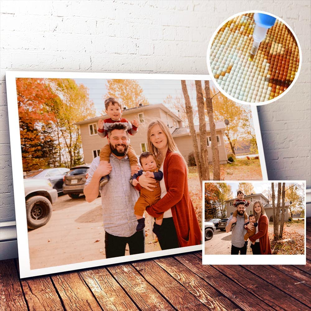5D Custom Diamond Painting Kit - DIY Personalized Diamond Art Photo with Your Own Picture - Diamond Painting by Numbers for Adults - Perfect for Home Decor, Gifts & Relaxation Therapy