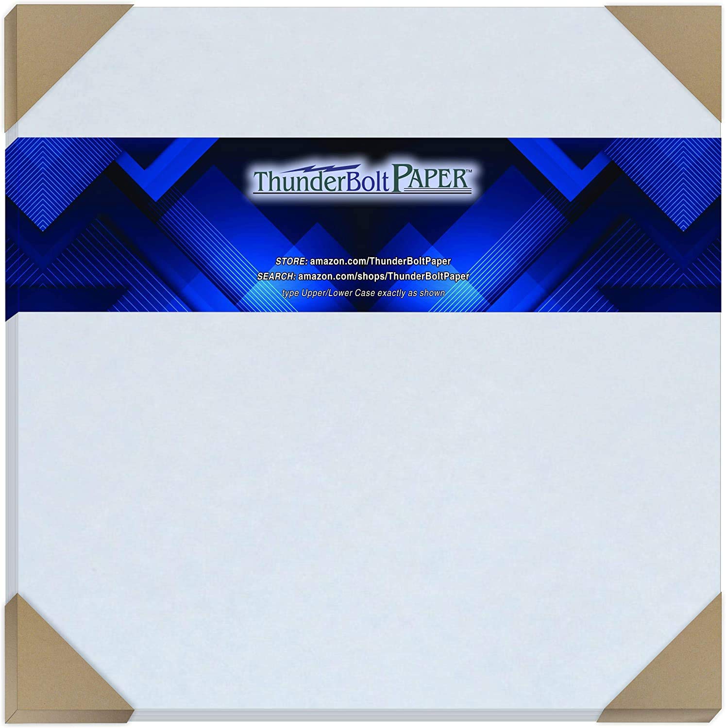 50 Light Blue Parchment 65lb Cover Weight Paper Sheets - 12x12 Inches (12