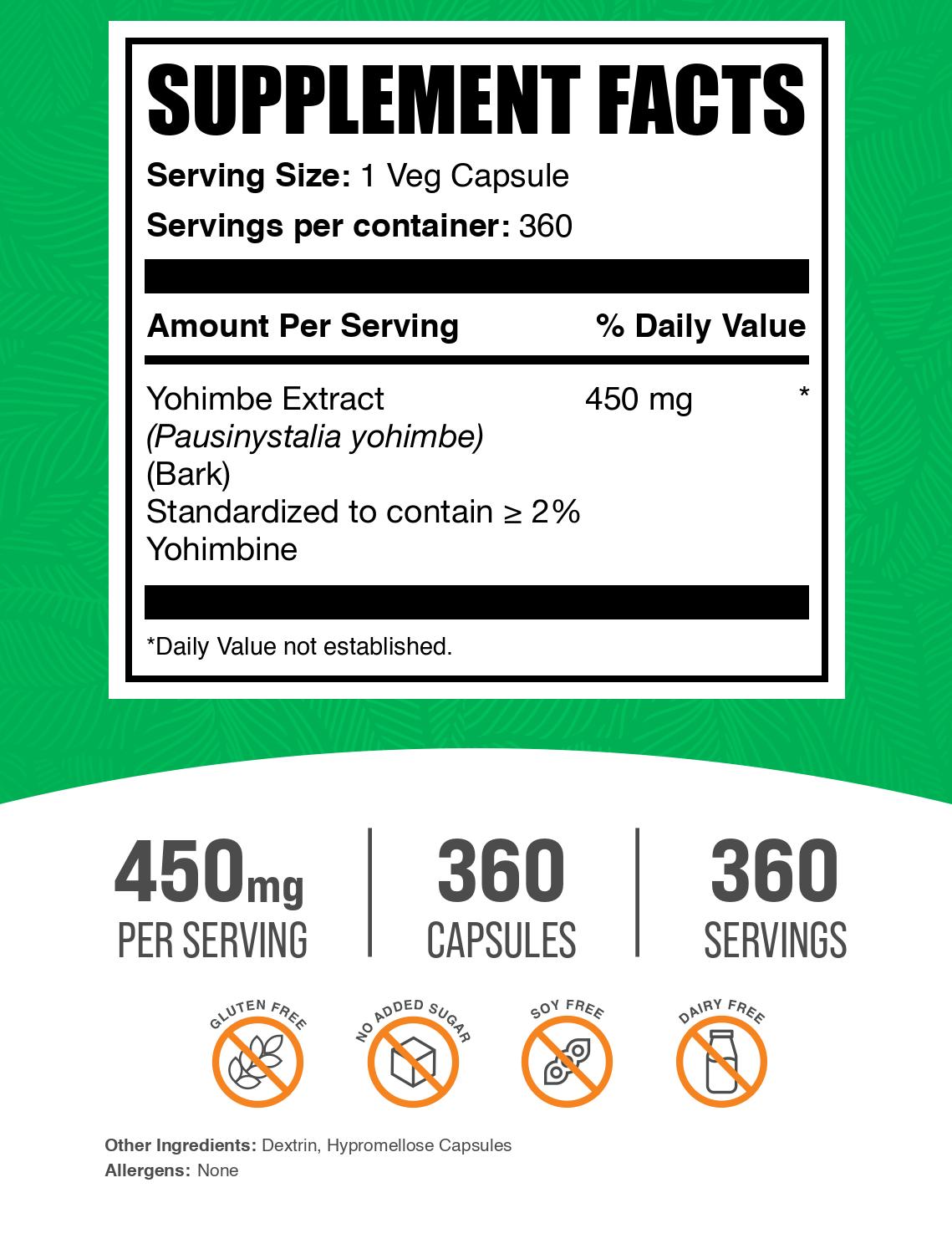 Premium Yohimbe Bark Extract Capsules 1000mg - Natural Energy & Libido Booster for Men - Supports Performance & Vitality - Gym, Workout & Bedroom Enhancement Supplement