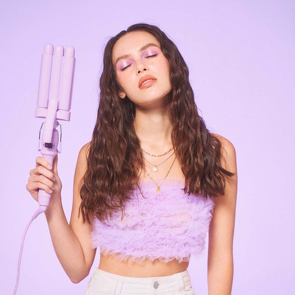Mermade Hair Pro Waver Cutie 22mm Lilac - Professional Hair Styling Tool for Beach Waves & Curls - Perfect for Home, Salon & Travel Use