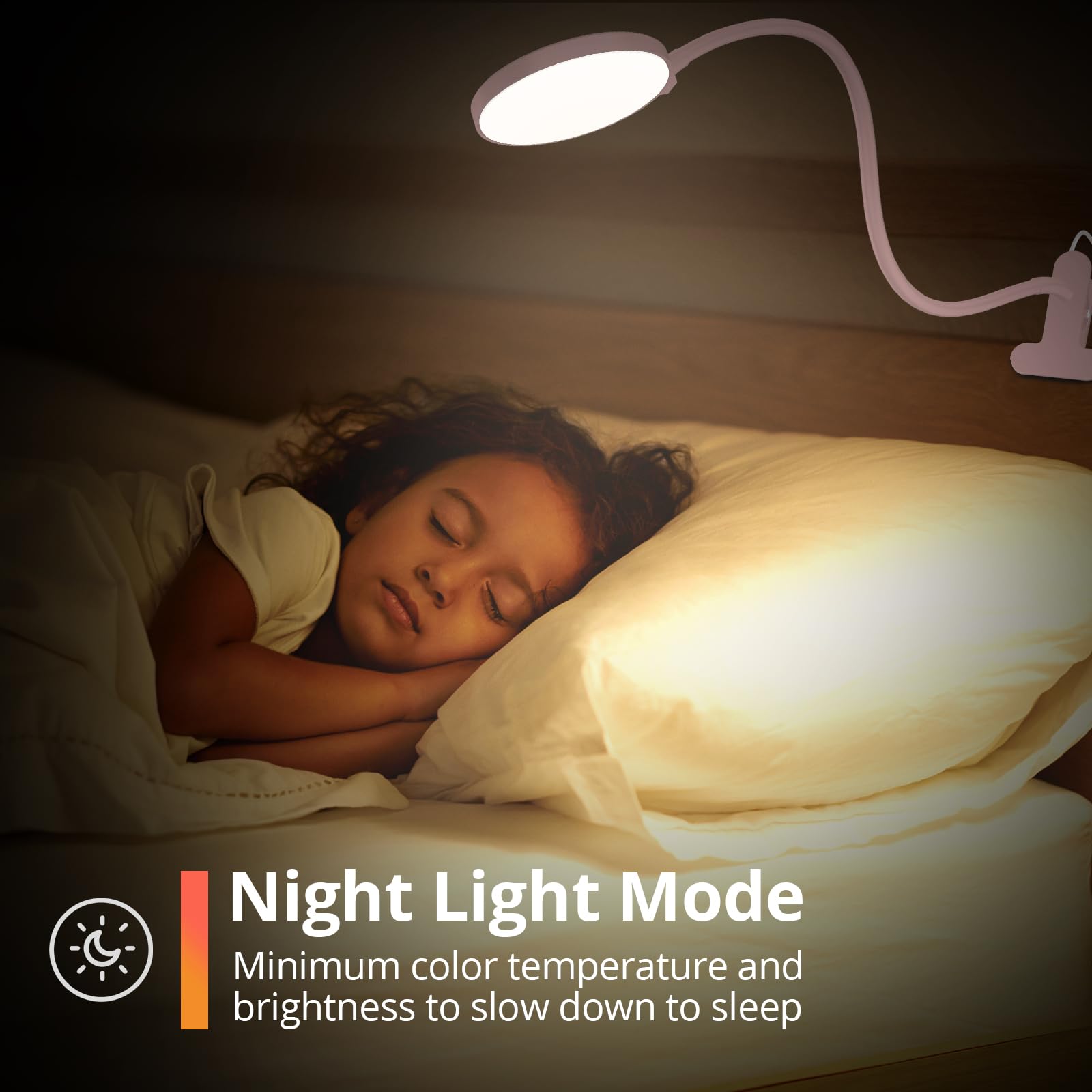 LED Desk Lamp with Remote Control - Dimmable Clip-On Reading Light, Flexible Gooseneck with 1H Timer & Nightlight, RA>95 for Study, Office, Bedroom (3.5'' Clamp, Adapter Included) - Perfect for Night Reading, Working & Studying