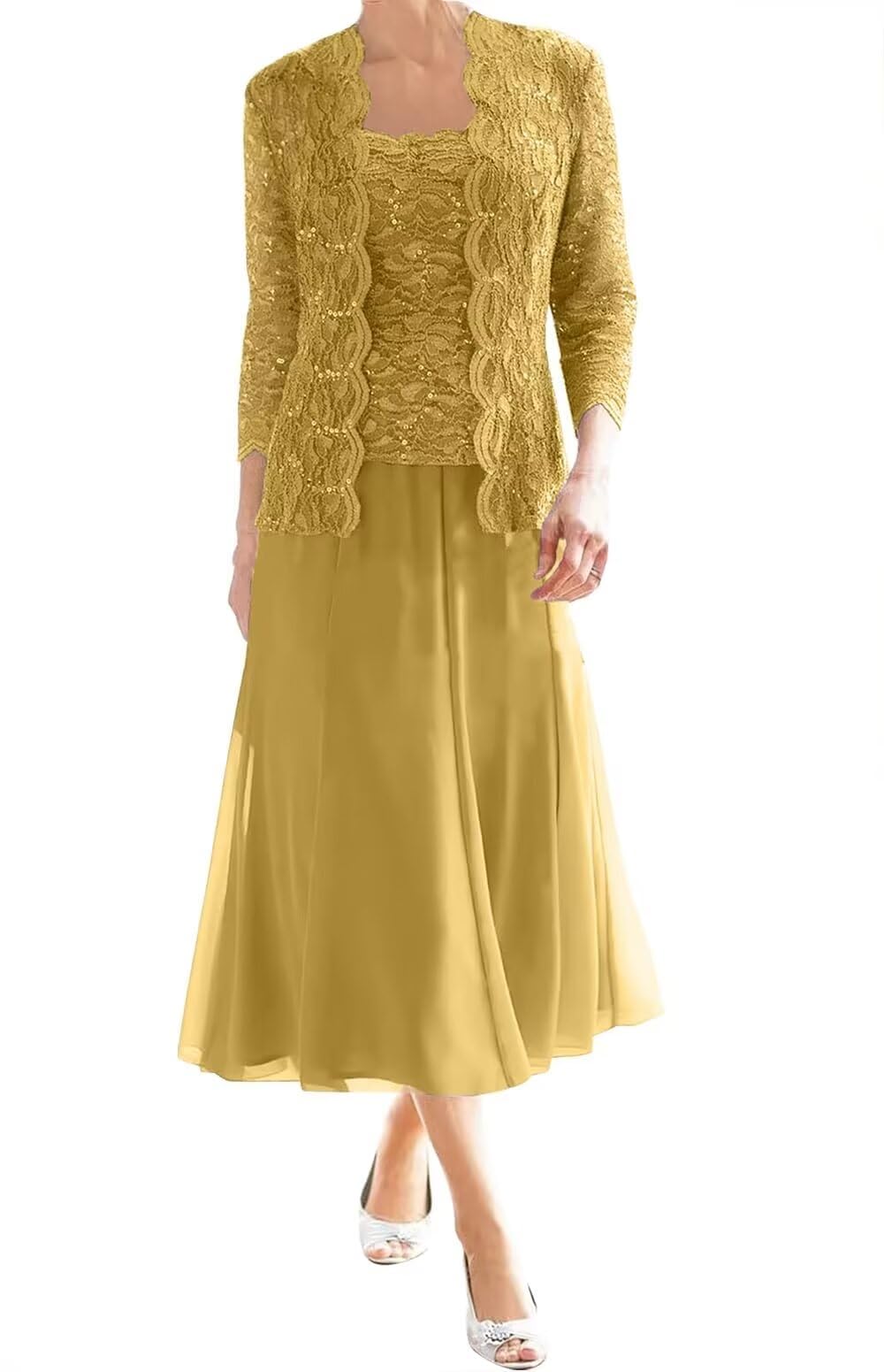 Elegant Mother of The Bride Dresses with Jacket - Women's Formal Evening Gown for Wedding Guest - Perfect for Church Ceremonies, Receptions & Special Occasions