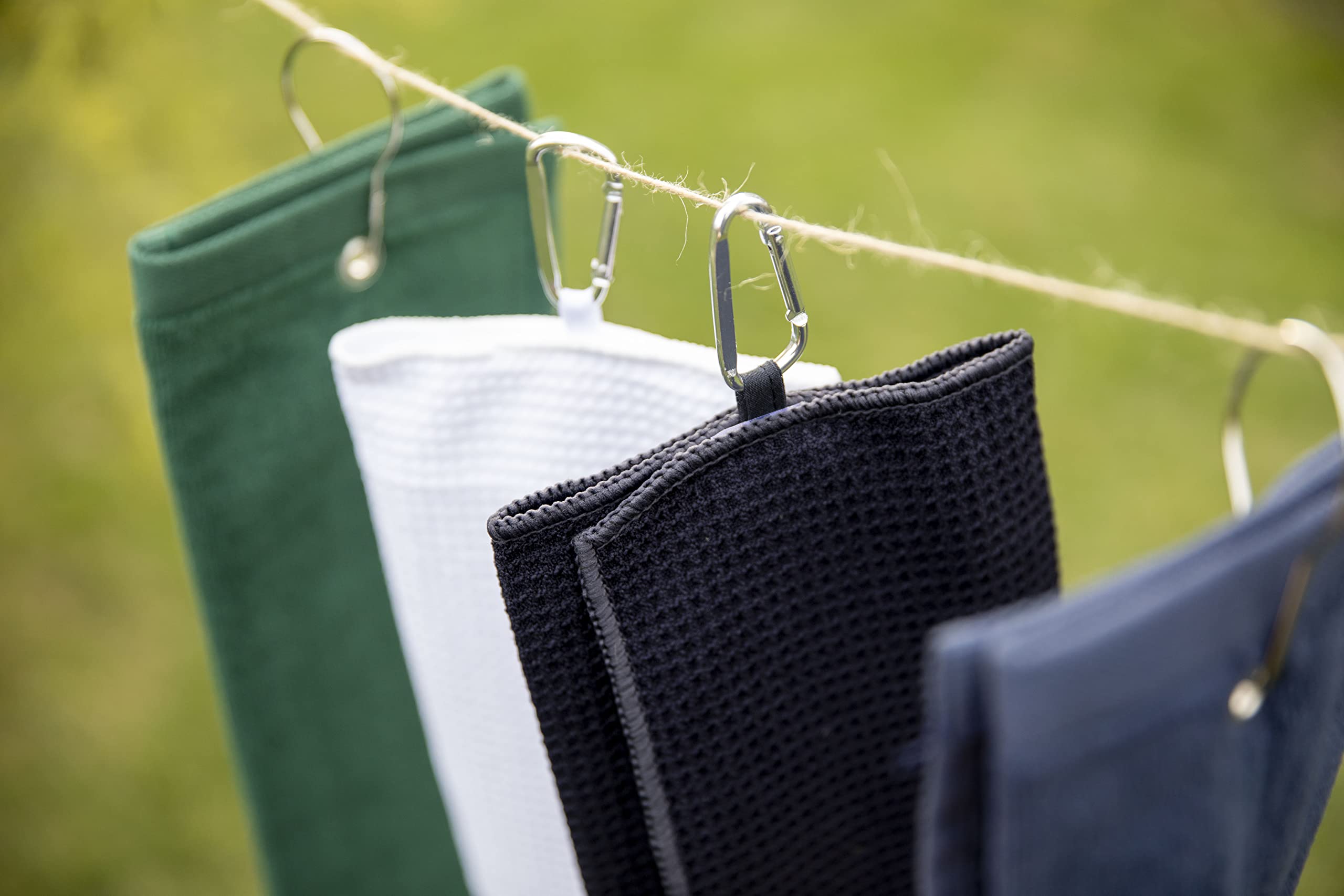 Custom Monogrammed Golf Towel with Embroidered Initials - Personalized Golf Gift for Men & Women - Trifold Golf Towel with Grommet & Carabiner Clip for Golf Bags - Perfect for Golf Courses, Driving Ranges & Country Clubs