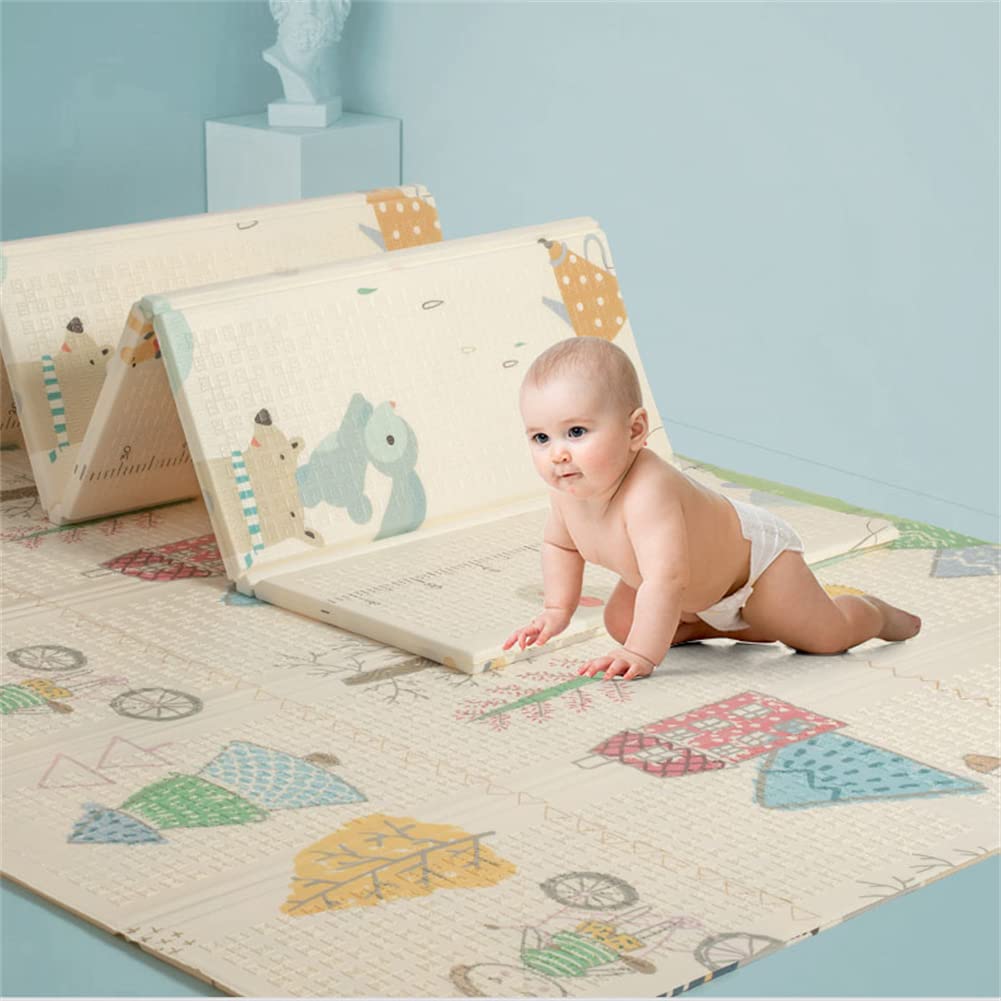 Foldable Baby Crawling Play Mat - Non-Slip Waterproof XPE Foam Floor Mat for Infants & Toddlers | Portable, Safe & Comfortable for Playtime, Learning & Nursery Decor