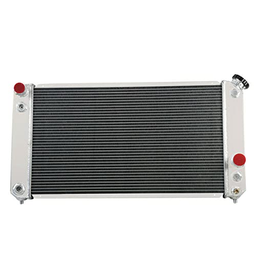 1994-2005 Chevy Blazer S10 GMC Jimmy Sonoma Oldsmobile Bravada Isuzu Hombre 4.3L V6 Aluminum Radiator with Fan Shroud & Thermostat Kit - Direct Fit Replacement for Improved Engine Cooling - Perfect for Off-Roading, Towing & Daily Driving
