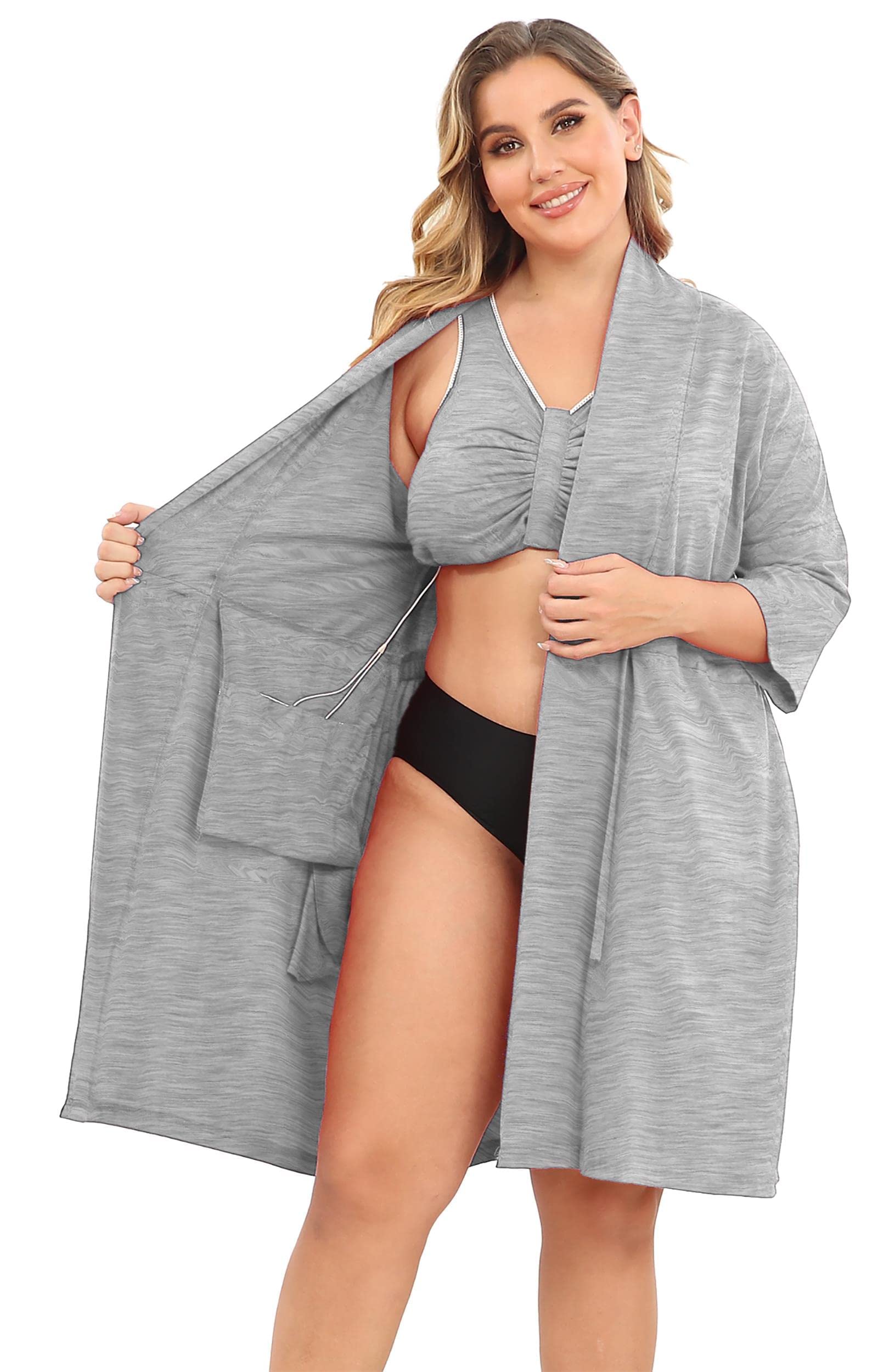 Post Surgery Mastectomy Bra & Breast Cancer Recovery Robe with Internal Drain Pockets - Comfortable Post-Op Support Garment for Women After Lumpectomy or Mastectomy - Ideal for Hospital Stay, Home Recovery and Daily Comfort