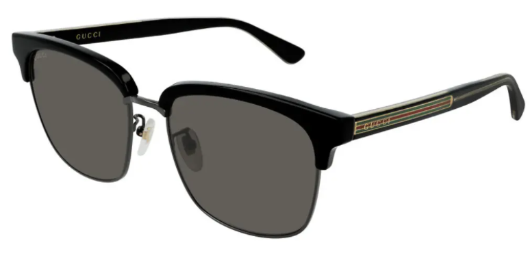 Gucci GG 0382S 001 Black/Gray Square Unisex Sunglasses - Stylish UV Protection for Men & Women - Perfect for Driving, Beach & Outdoor Activities