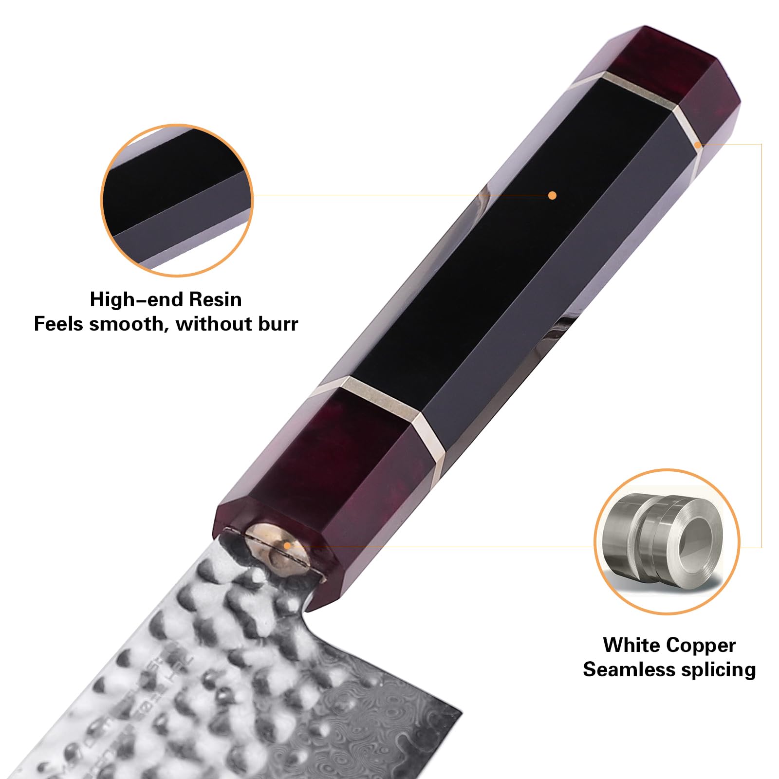 FINDKING 5 Inch Japanese Damascus Steel Utility Knife - Multi-Purpose Paring Knife with ABS Sheath & Octagonal Resin Handle - Perfect for Fruits, Vegetables, Meat Trimming & Camping - Eternity Series Kitchen Knife