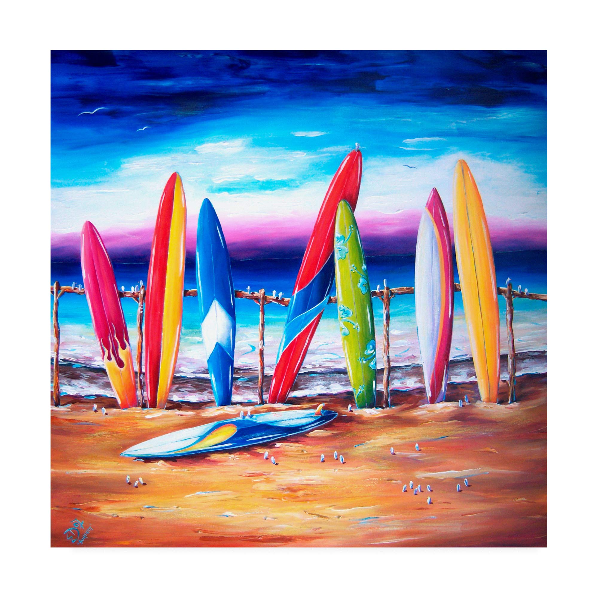 Deborah Broughton Surf Surfect 2 Wall Art Print - 18x18 Inches Coastal Beach Decor for Living Room, Bedroom & Office | Trademark Fine Art