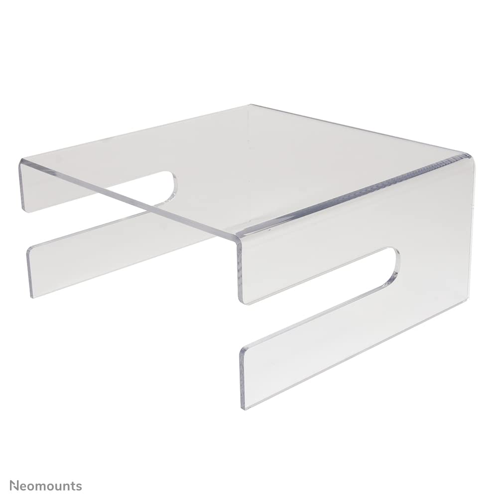 Newstar Clear Acrylic Monitor Stand Riser - Premium Transparent Desktop Organizer for Computer, Laptop & Office Accessories | Perfect for Home Office, Gaming Setup & Workspace Organization