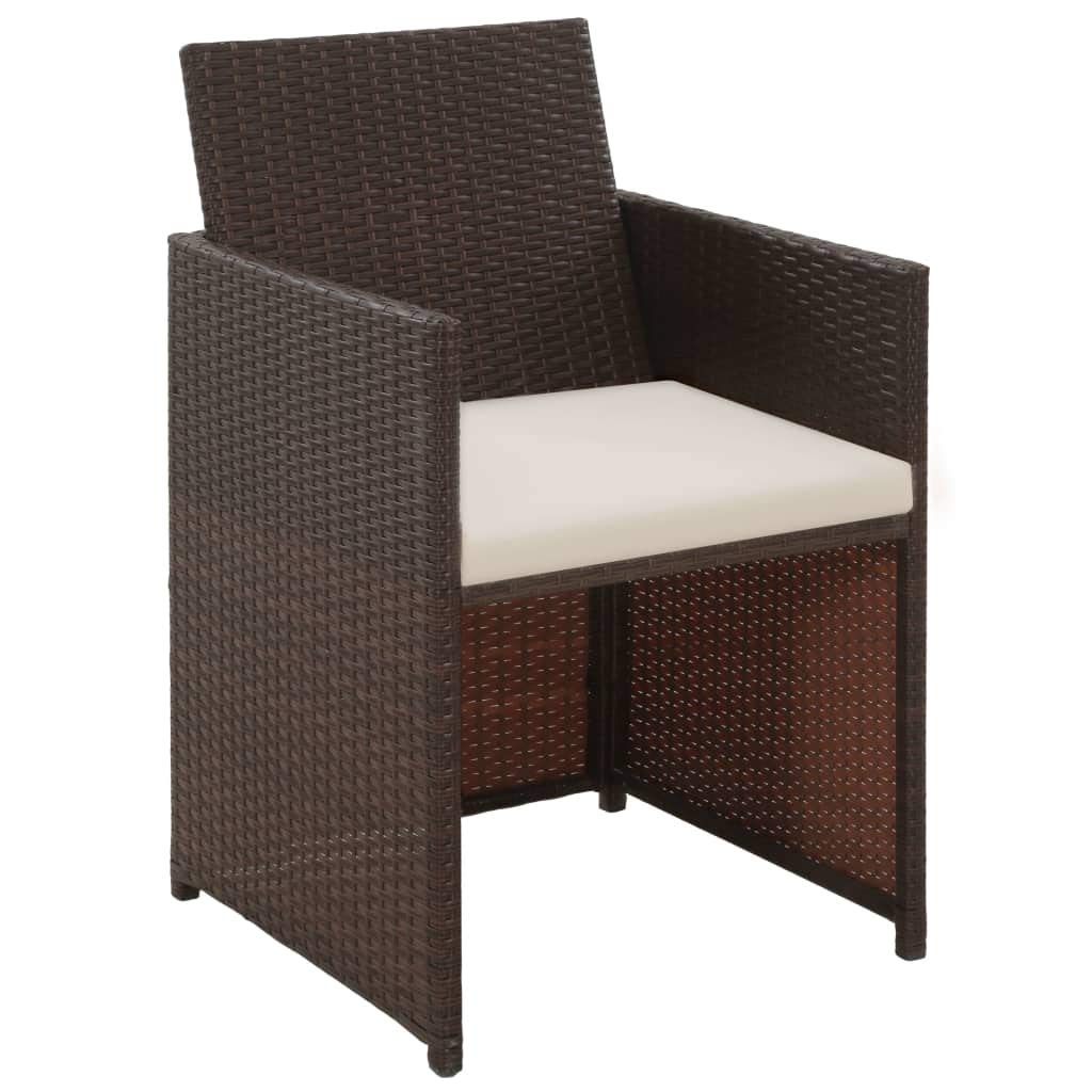 FAMIROSA 4-Piece Outdoor Patio Furniture Set - Brown Wicker Garden Lounge Chairs with Cushions for Backyard, Poolside & Balcony Relaxation