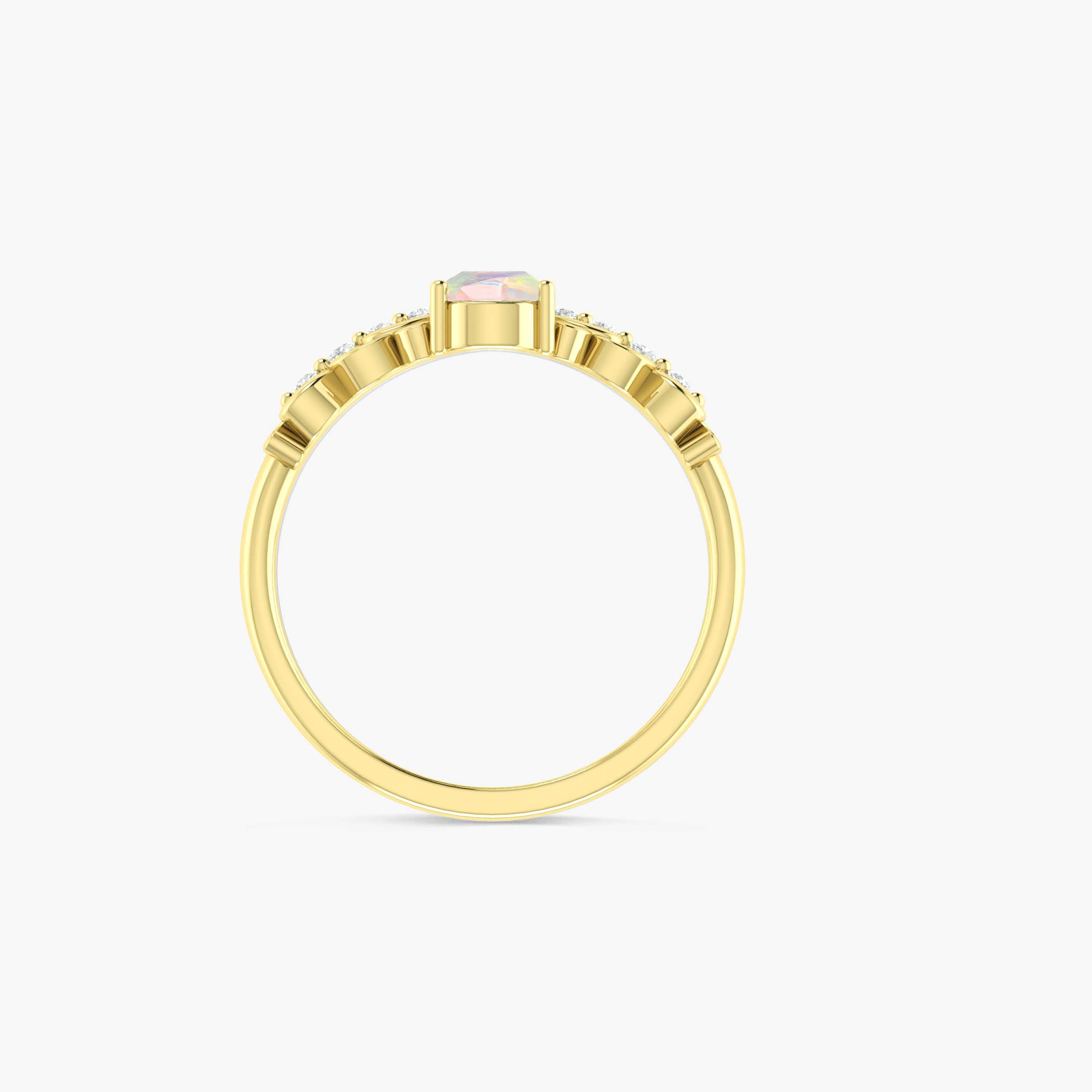 White Ethiopian Opal Gemstone Crown Style Ring – Elegant Silver Jewelry for Women, Perfect for Weddings, Parties & Special Occasions