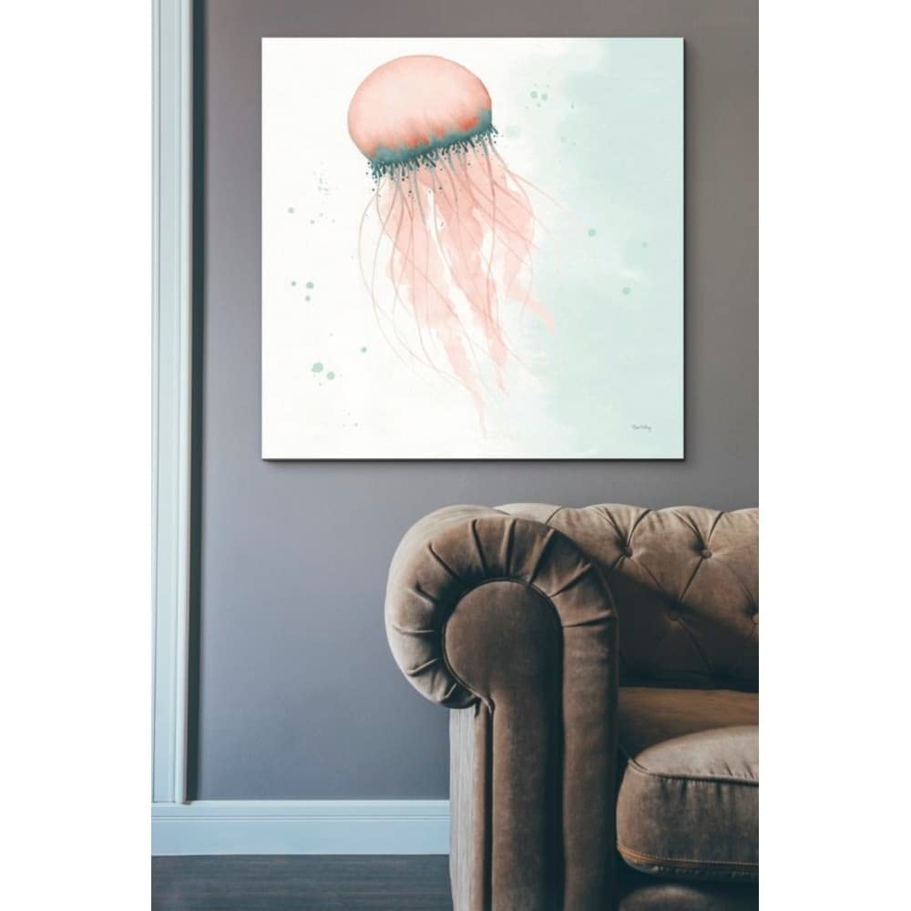 Elyse DeNeige 'Splash IV' Abstract Canvas Wall Art - 37x37 Inch Modern Painting for Living Room, Bedroom & Office Decor