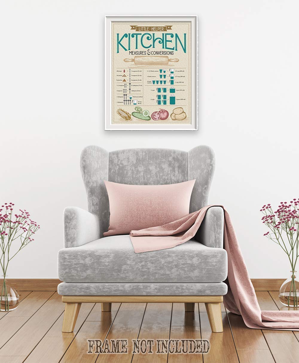 Kitchen Measurement Conversion Chart Wall Art - 16x20 Inches Unframed Print | Cooking & Baking Guide Poster | Unique Kitchen Decor for Home Chefs | Perfect Gift for Cooks & Bakers | Ideal for Kitchens, Restaurants & Culinary Schools