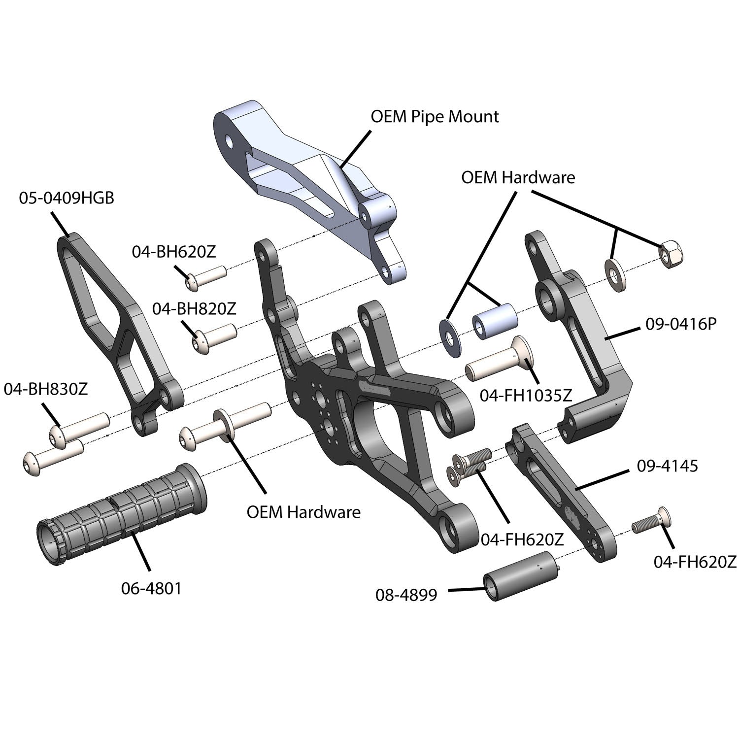 Yamaha FZ10 MT10 Complete Rearset Kit - High-Performance Motorcycle Rearset for Racing & Custom Builds - Perfect for Track Days, Street Riding & Performance Upgrades