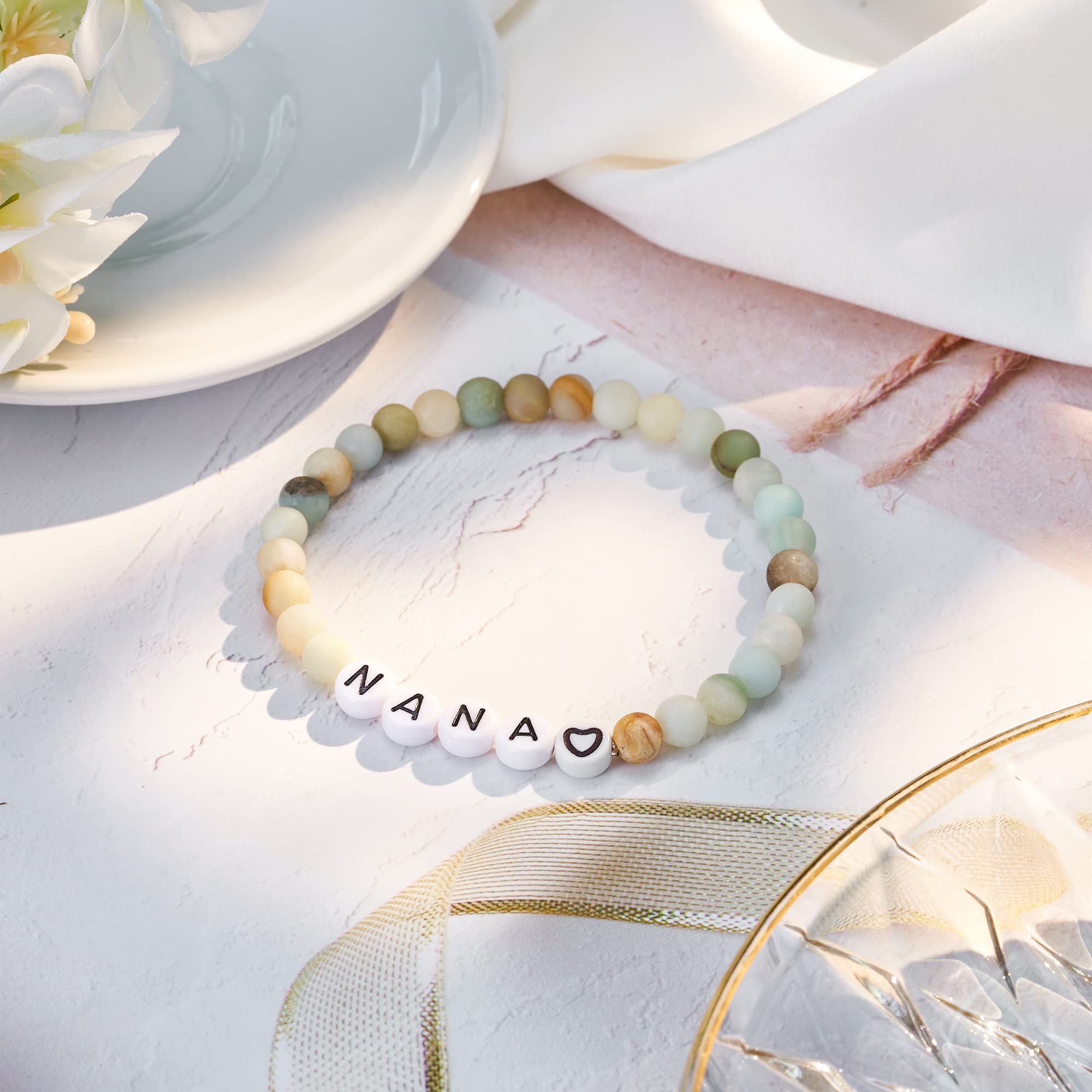 Natural Stone Bracelet for Women & Men - Personalized Gifts for Nana, Mimi, Grandma, Papa, Dad, Mom, Daughter, Aunt & Sister | Christmas, Birthday, Valentine's & Mother's Day Present | Perfect for Daily Wear, Special Occasions & Spiritual Healing