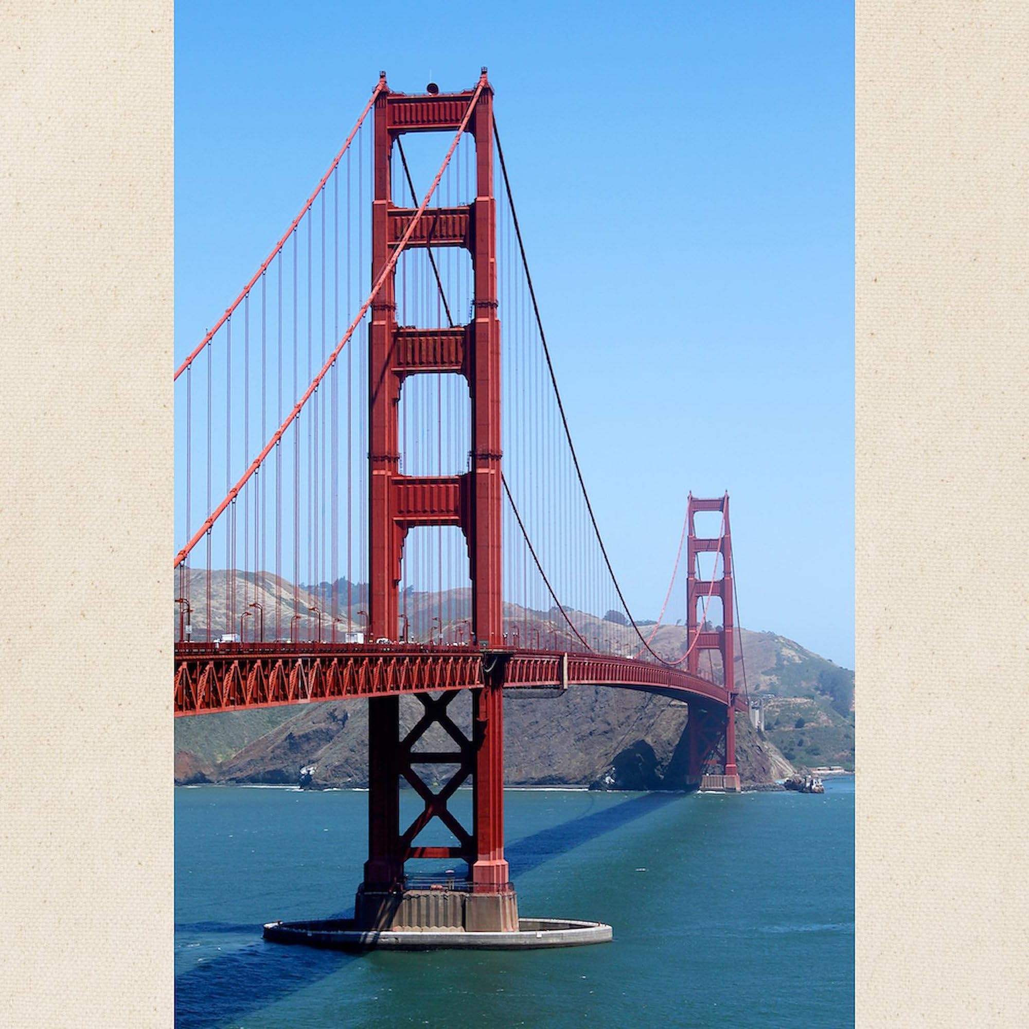 San Francisco Golden Gate Tote Bag - Natural Canvas Reusable Shopping Bag with Golden Gate Bridge Design | Perfect for Groceries, Beach Trips & Eco-Friendly Shopping
