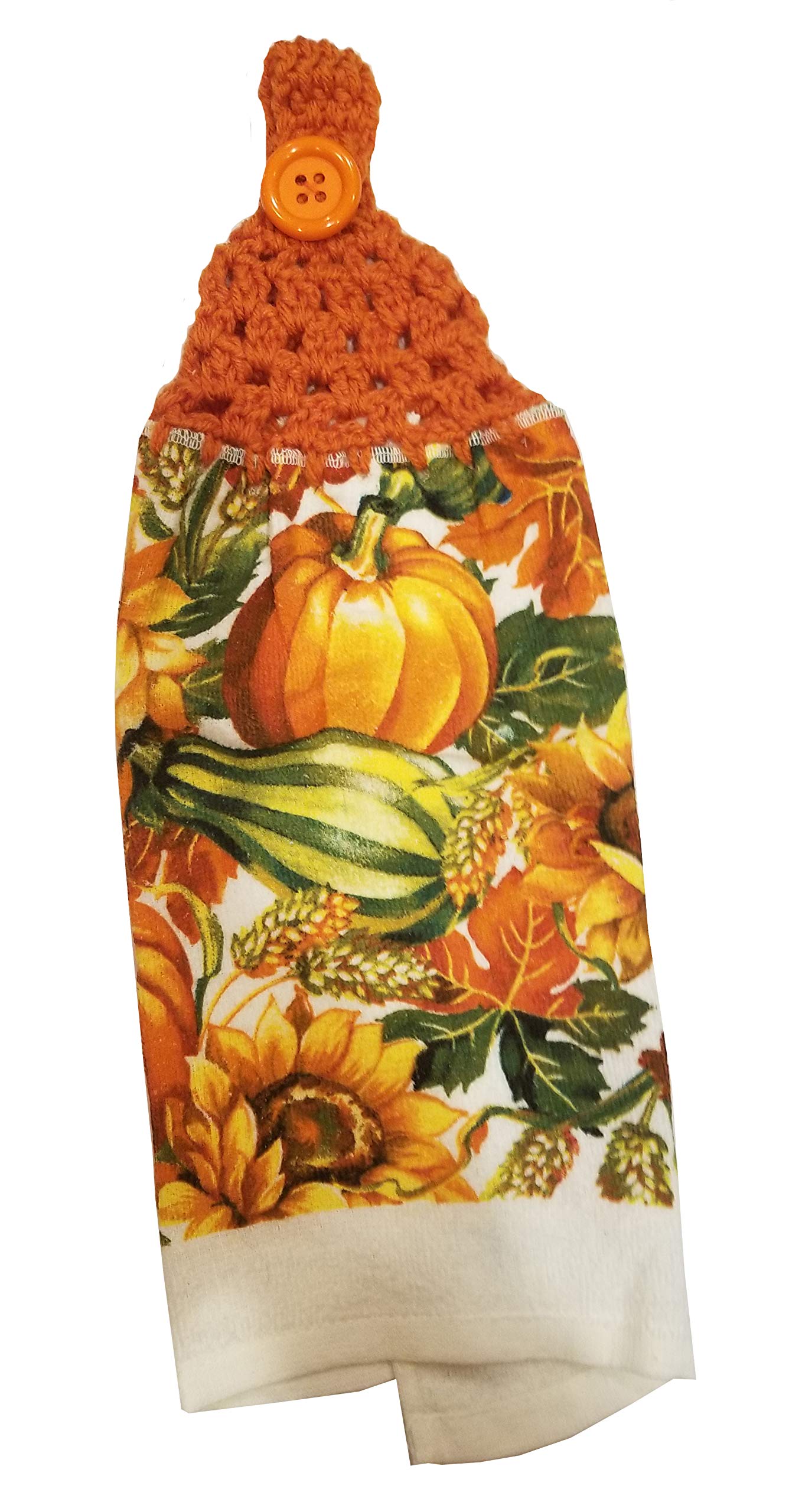Handmade Carrot Crochet Kitchen Towel Set - Farmhouse Autumn Harvest Decor - Perfect for Fall Kitchen Decor, Thanksgiving Table Setting & Farmhouse Style Home Decor