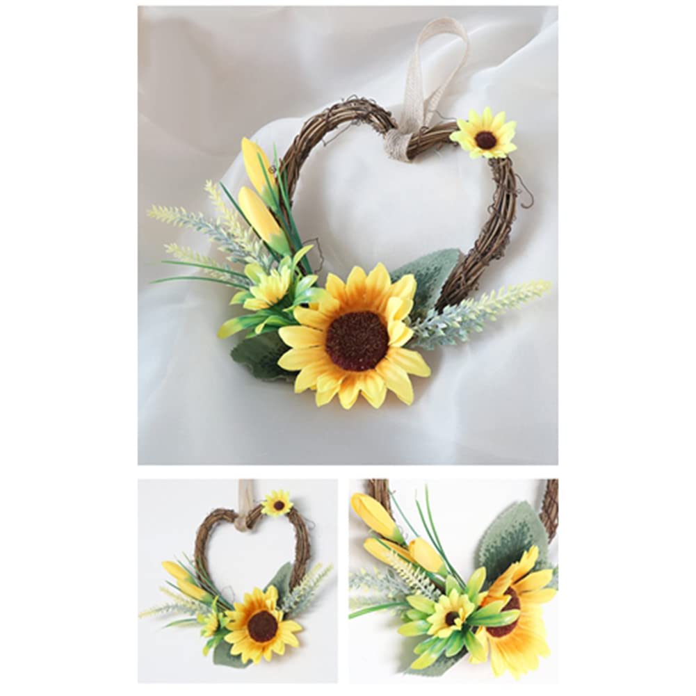 Zcargel Artificial Flowers Hanging Garland - Heart Shaped Vine Wreath with Faux Roses for Easter, Party & Garden Decor | Perfect for Wedding, Home, Wall, Door & Seasonal Decoration