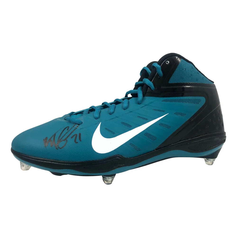 Brent Grimes Autographed Football Cleat - Tampa Bay Buccaneers, Miami Dolphins, Atlanta Falcons Player - JSA Certified - Perfect for NFL Memorabilia Collectors and Sports Fans Display